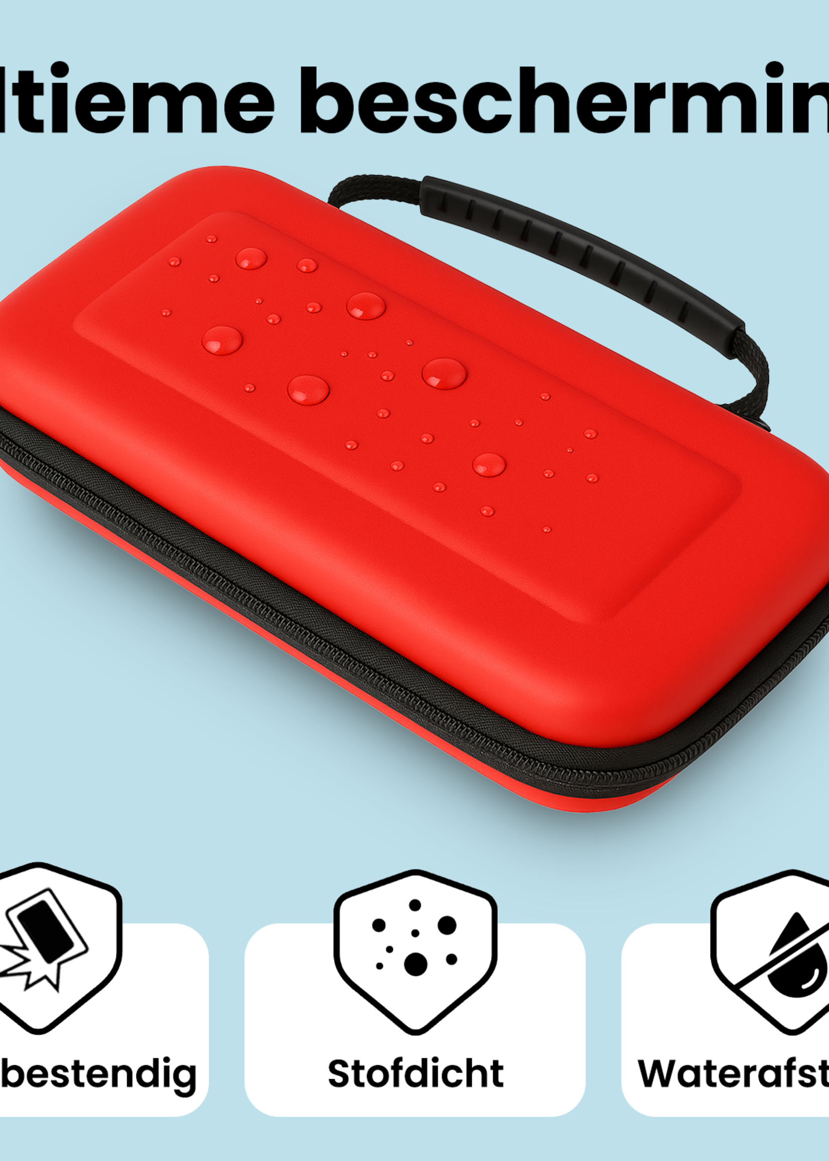 BTH BTH Nintendo Switch 2 Hoesje Handvat Met Screenprotector - Rood