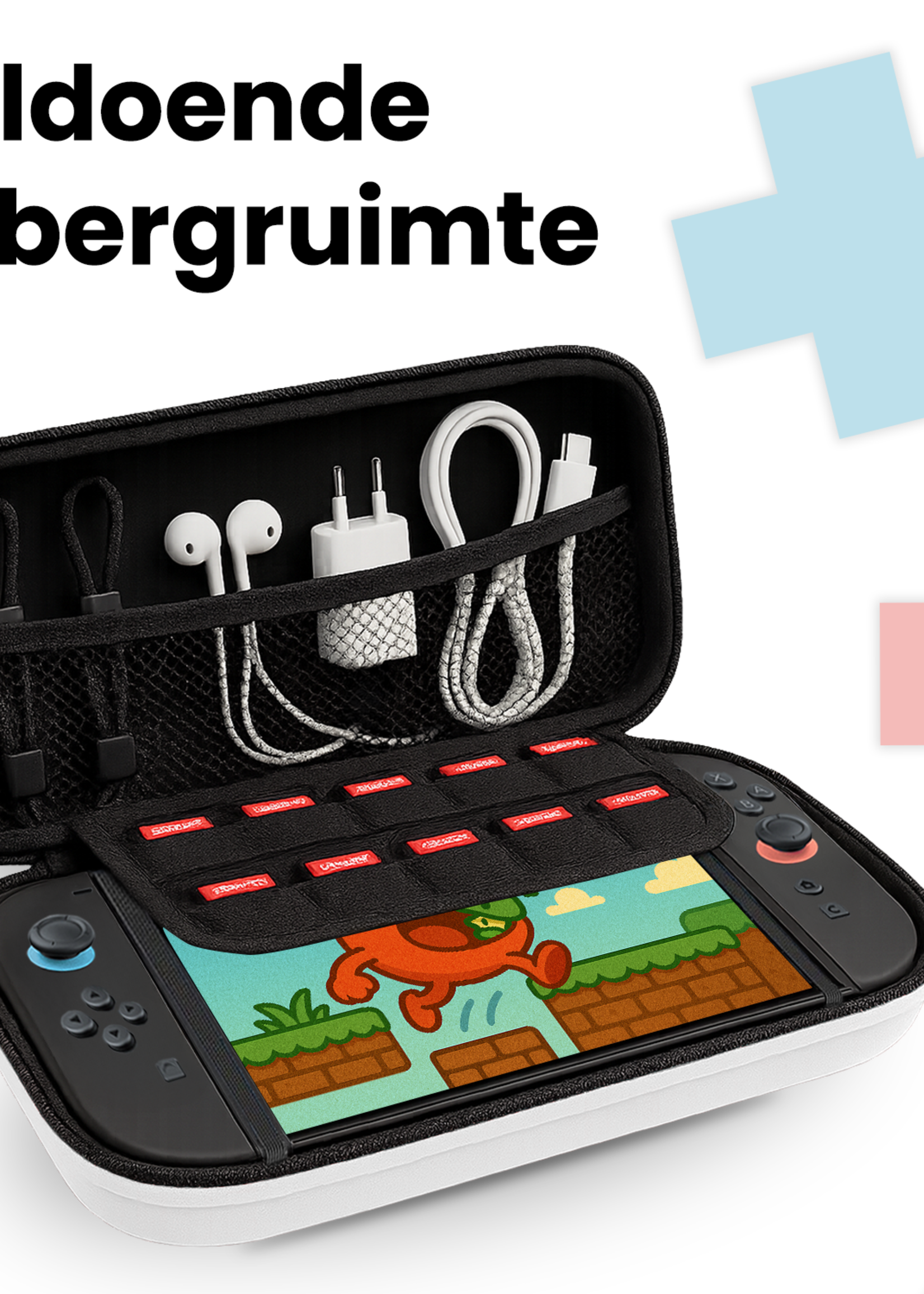 BTH BTH Nintendo Switch 2 Hoesje Handvat Met Screenprotector - Wit