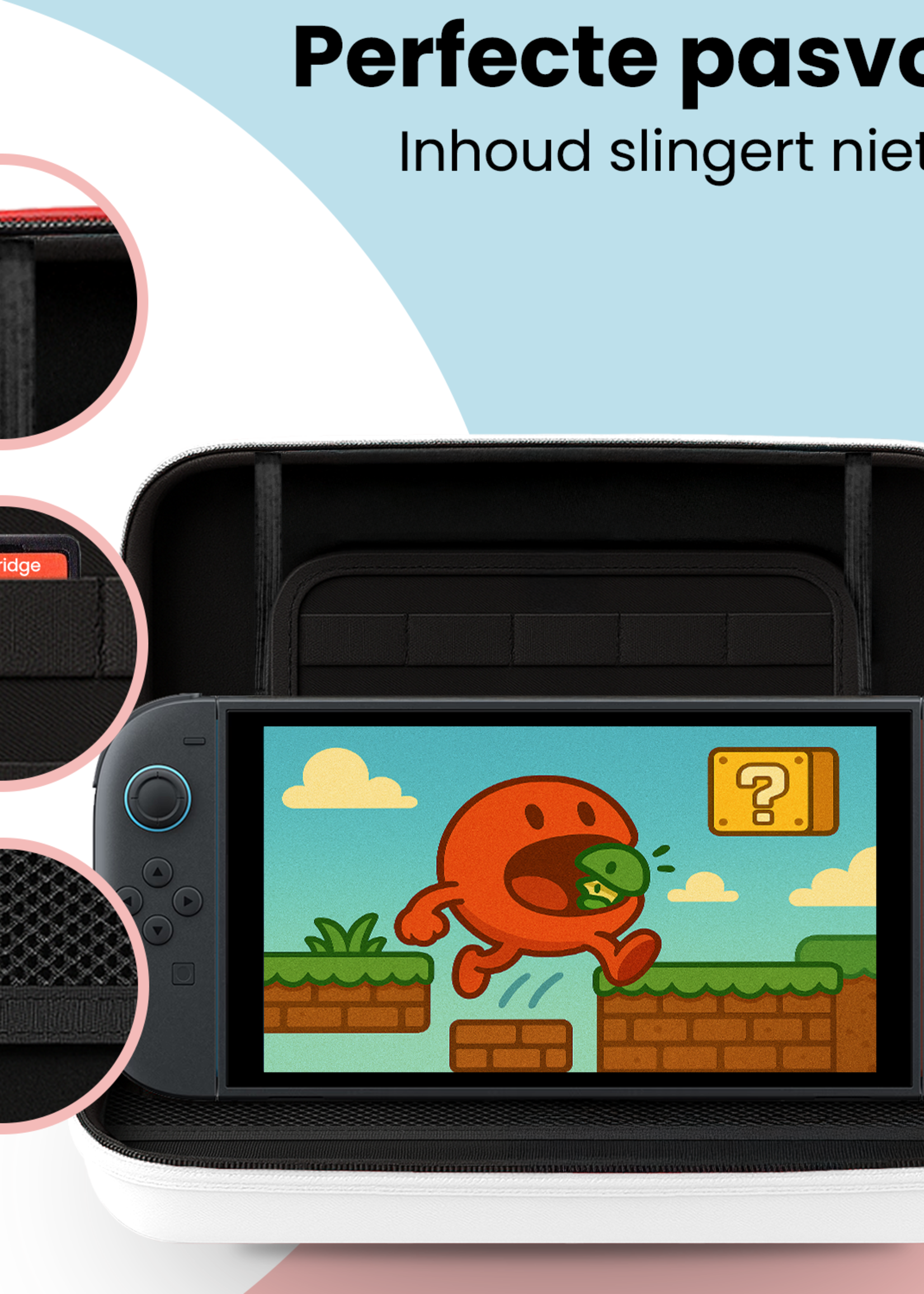 BTH BTH Nintendo Switch 2 Hoesje Handvat Met Screenprotector - Wit
