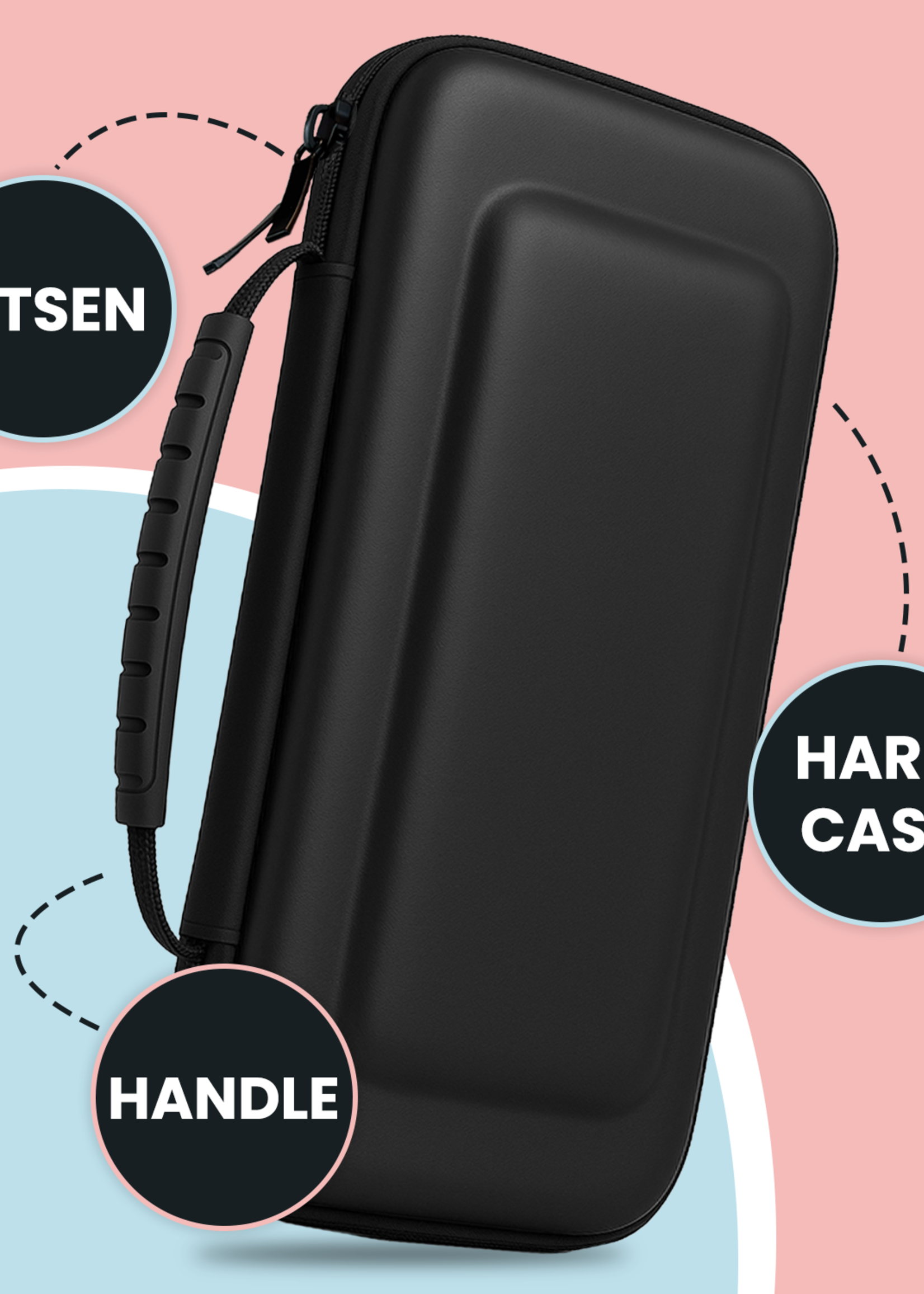 BTH BTH Nintendo Switch 2 Hoesje Handvat Met Screenprotector - Zwart