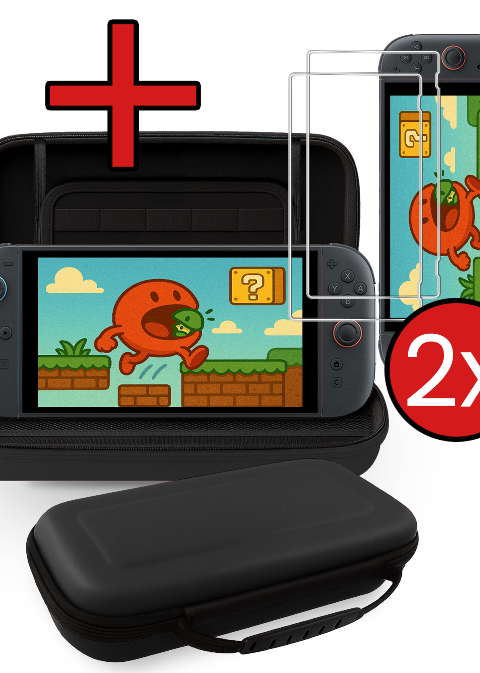 BTH BTH Nintendo Switch 2 Hoesje Handvat Met Screenprotector - Zwart