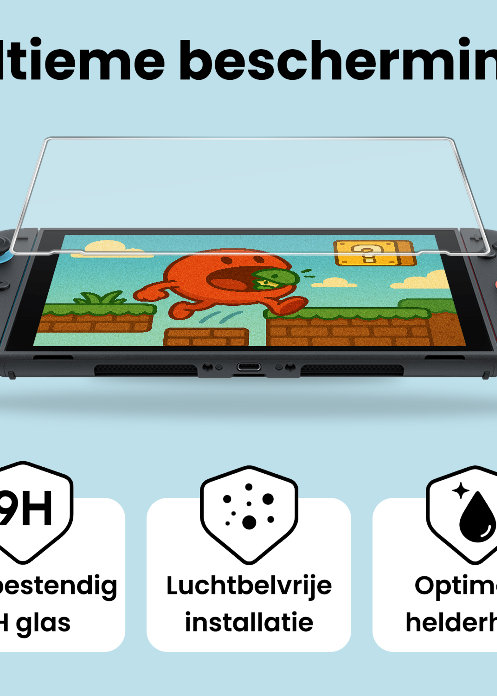 BTH BTH Nintendo Switch 2 Hoesje Handvat Met Screenprotector - Zwart