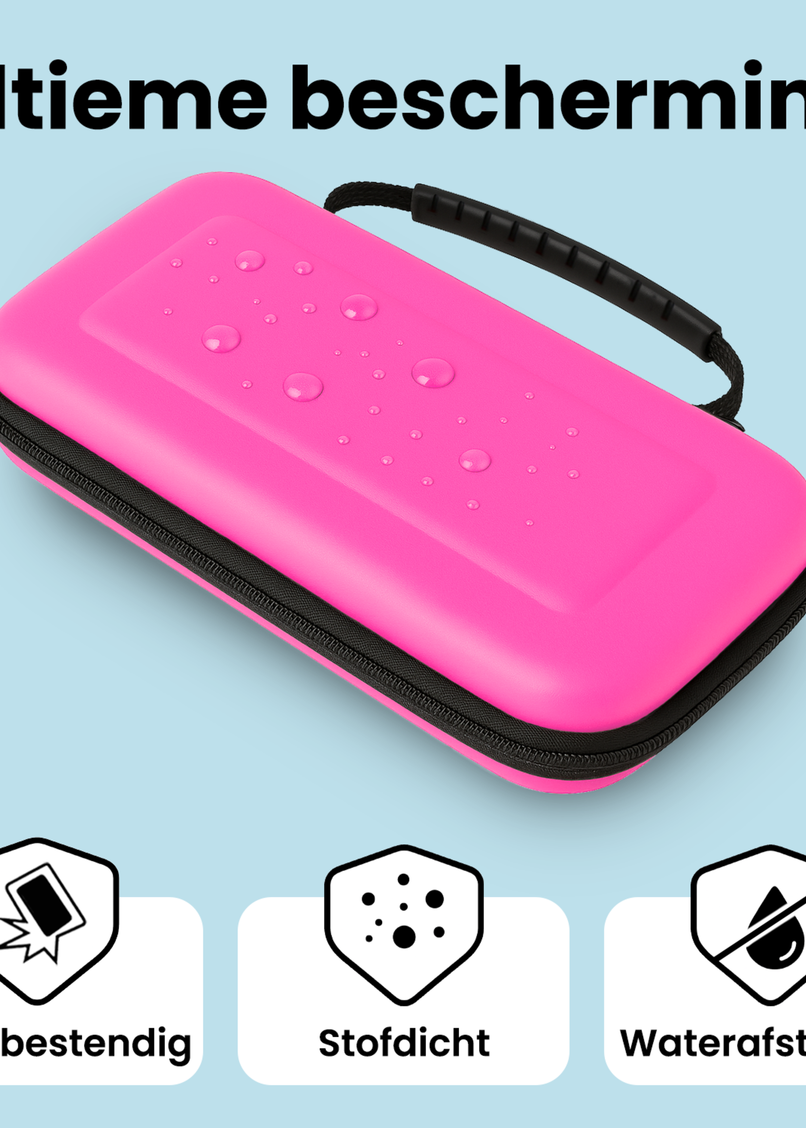 BTH BTH Nintendo Switch 2 Hoesje Handvat Met 2x Screenprotector - Roze