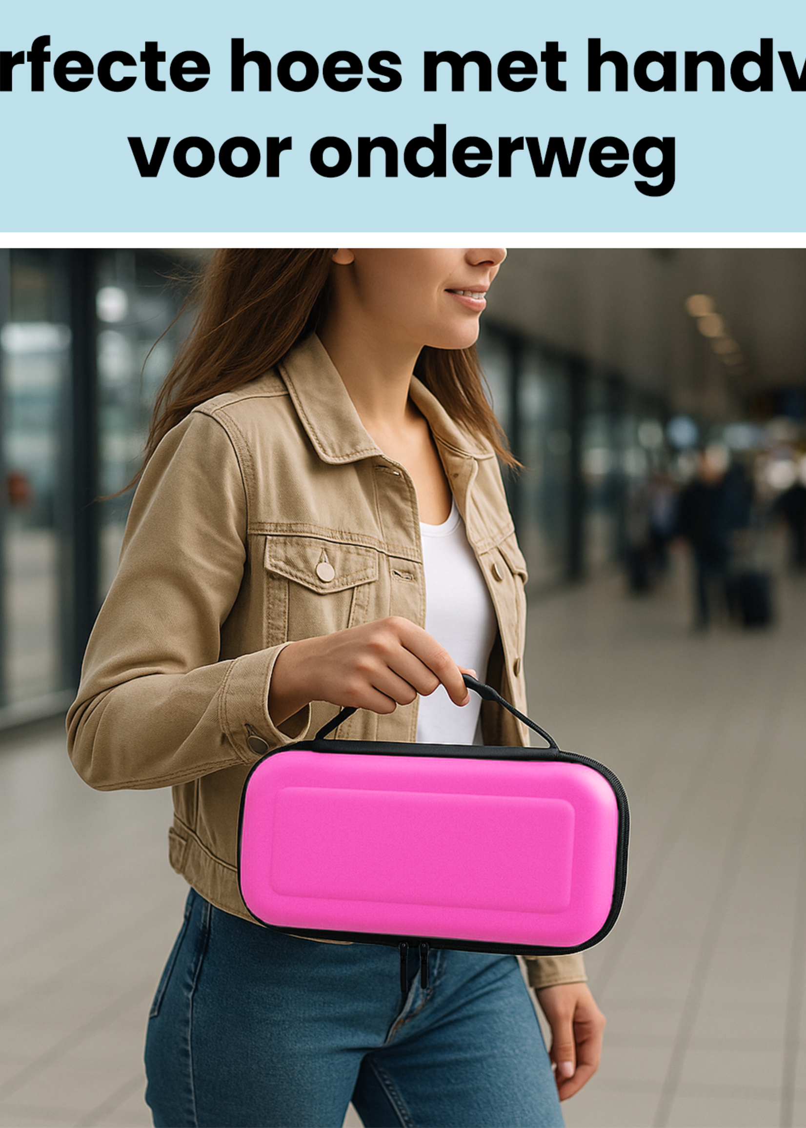 BTH BTH Nintendo Switch 2 Hoesje Handvat Met 2x Screenprotector - Roze
