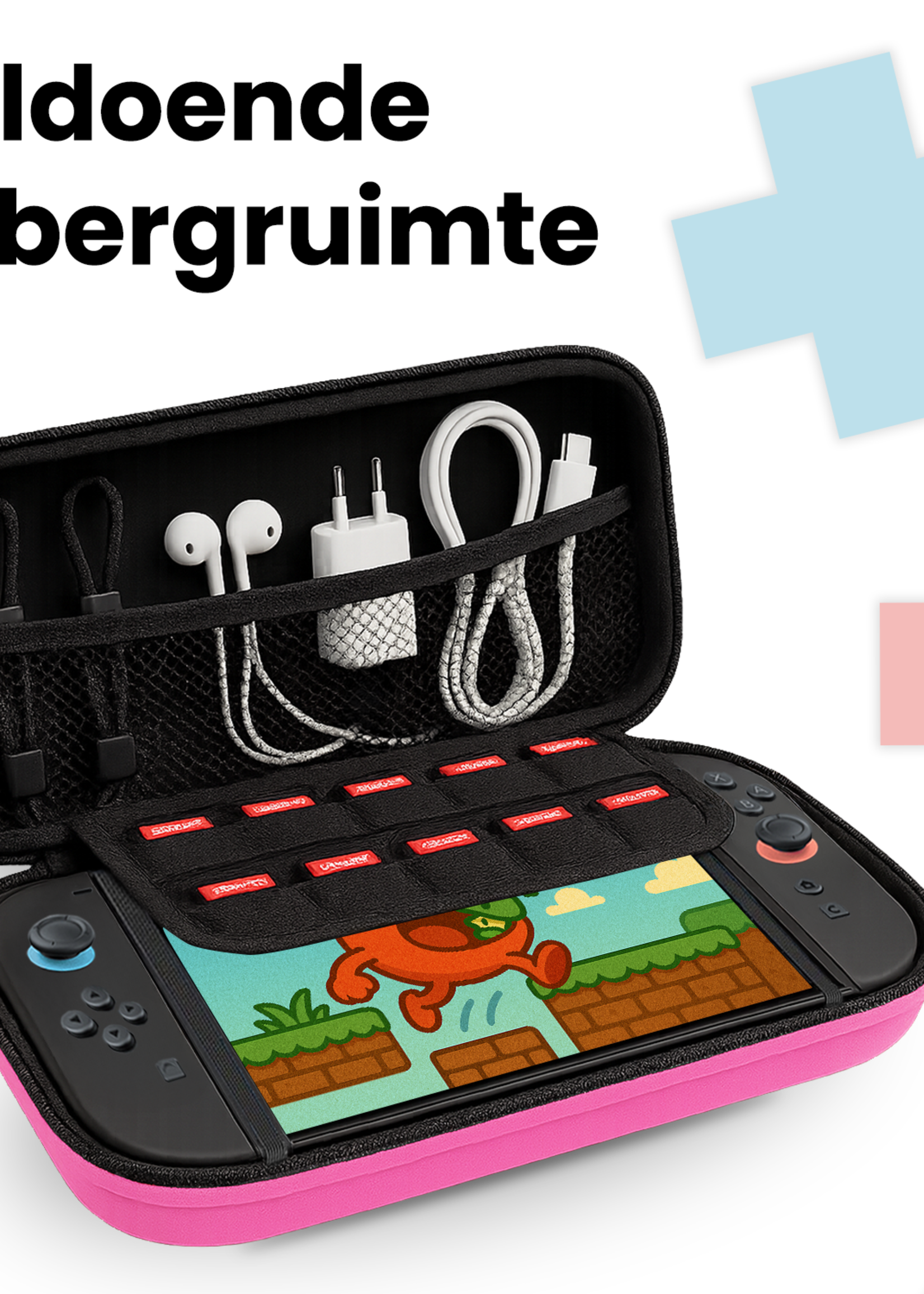 BTH BTH Nintendo Switch 2 Hoesje Handvat Met 2x Screenprotector - Roze