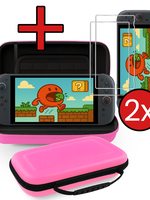 BTH BTH Nintendo Switch 2 Hoesje Handvat Met 2x Screenprotector - Roze