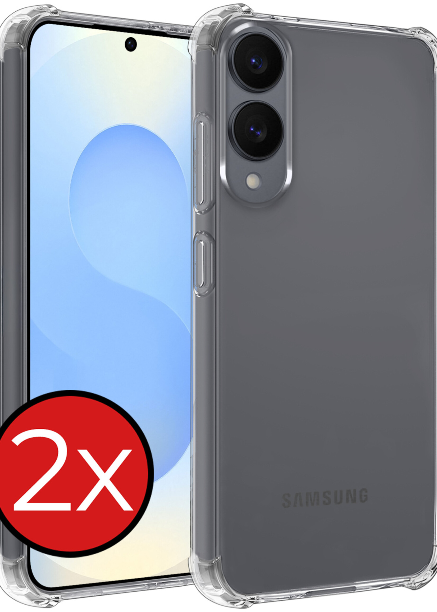 BTH BTH Samsung Galaxy S25 Edge Hoesje Shockproof - Transparant - 2 PACK