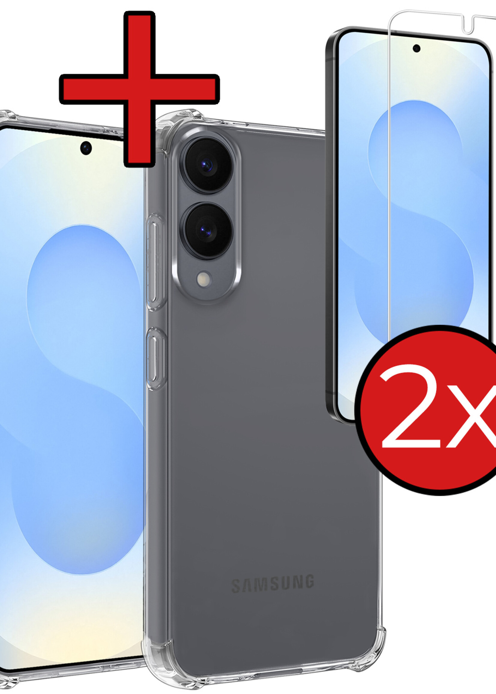 BTH BTH Samsung Galaxy S25 Edge Hoesje Shockproof Met 2x Screenprotector
