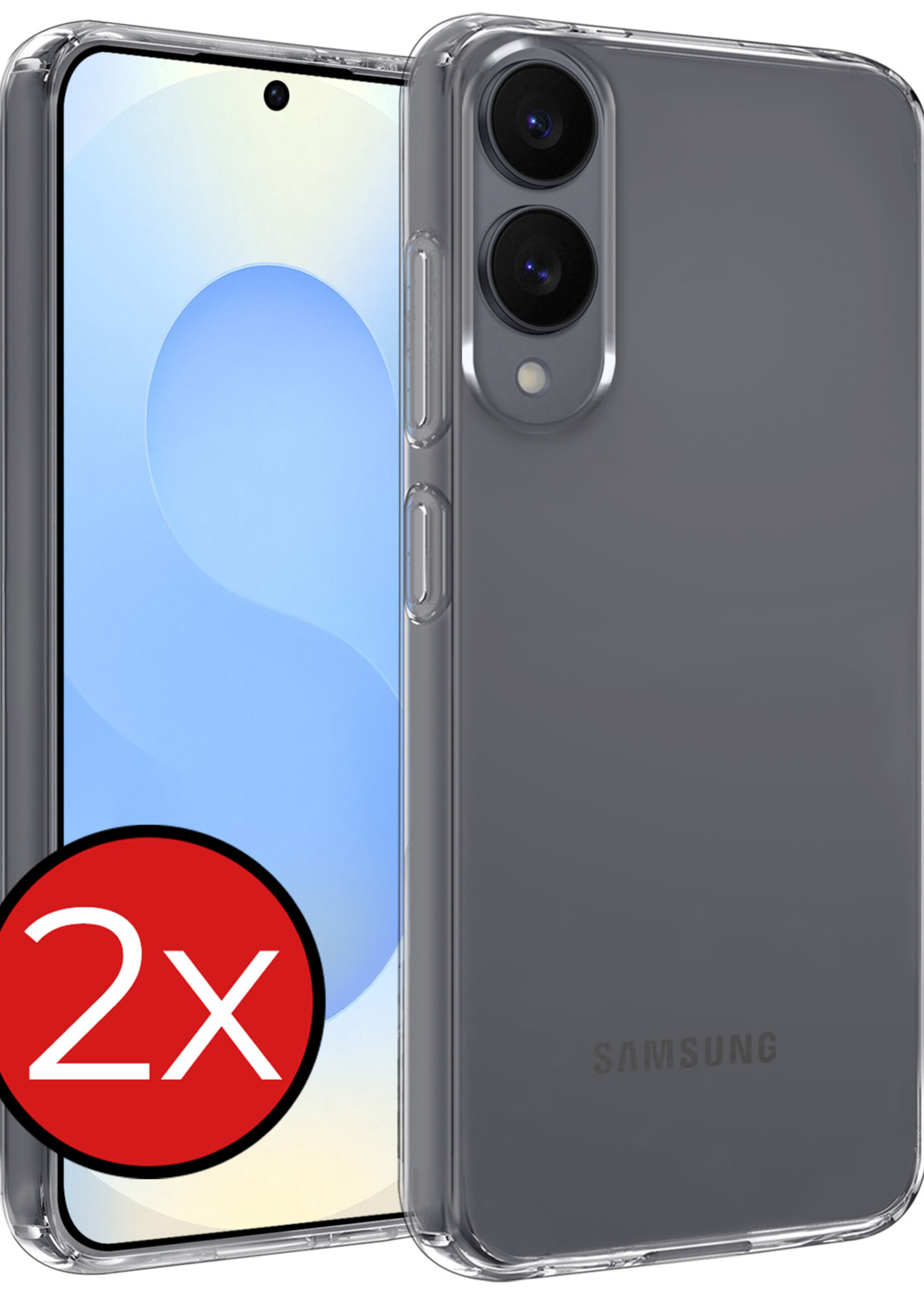 BTH BTH Samsung Galaxy S25 Edge Hoesje Siliconen - Transparant - 2 PACK