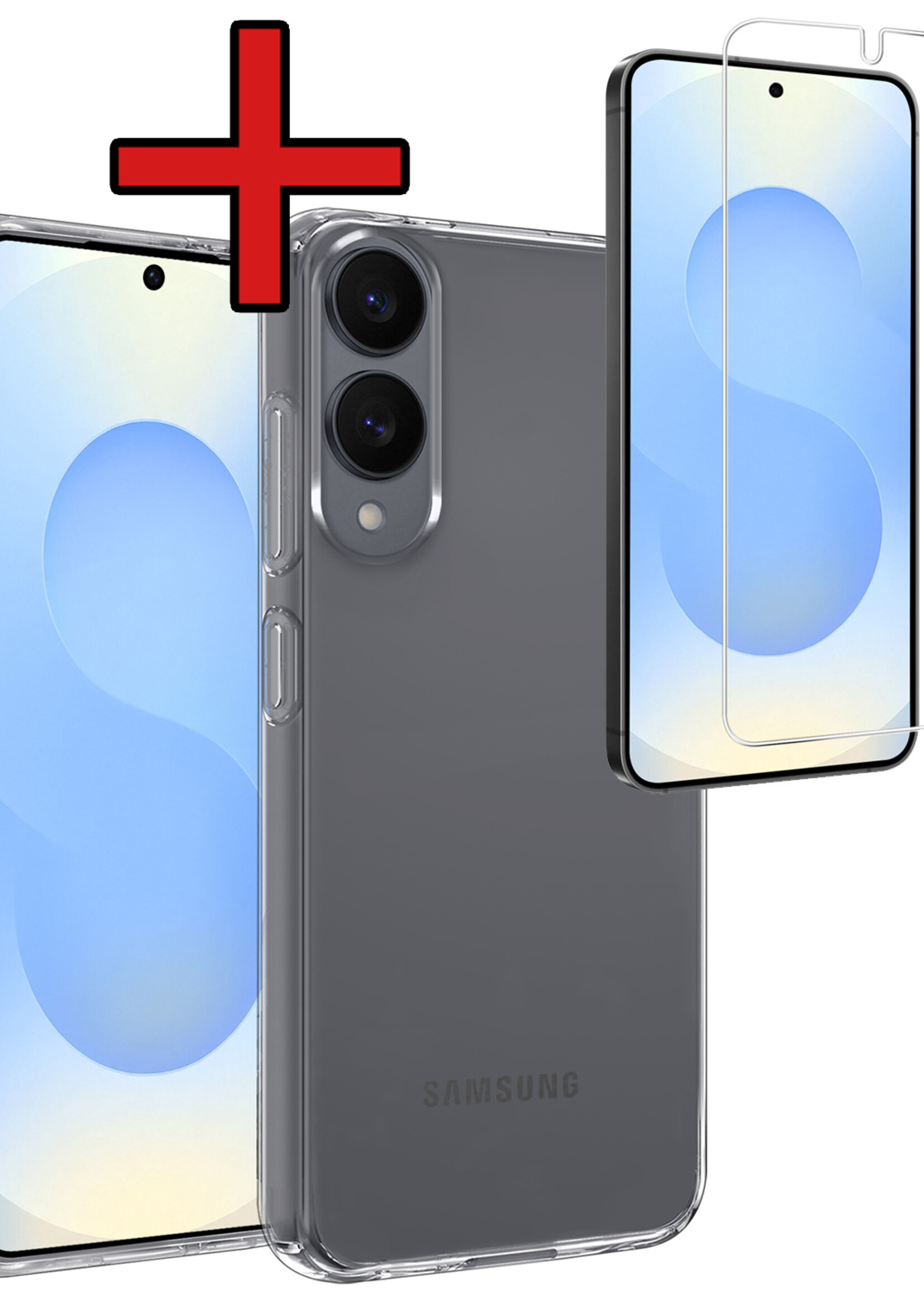 BTH BTH Samsung Galaxy S25 Edge Hoesje Siliconen Met Screenprotector - Transparant