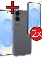 BTH BTH Samsung Galaxy S25 Edge Hoesje Siliconen Met 2x Screenprotector - Transparant