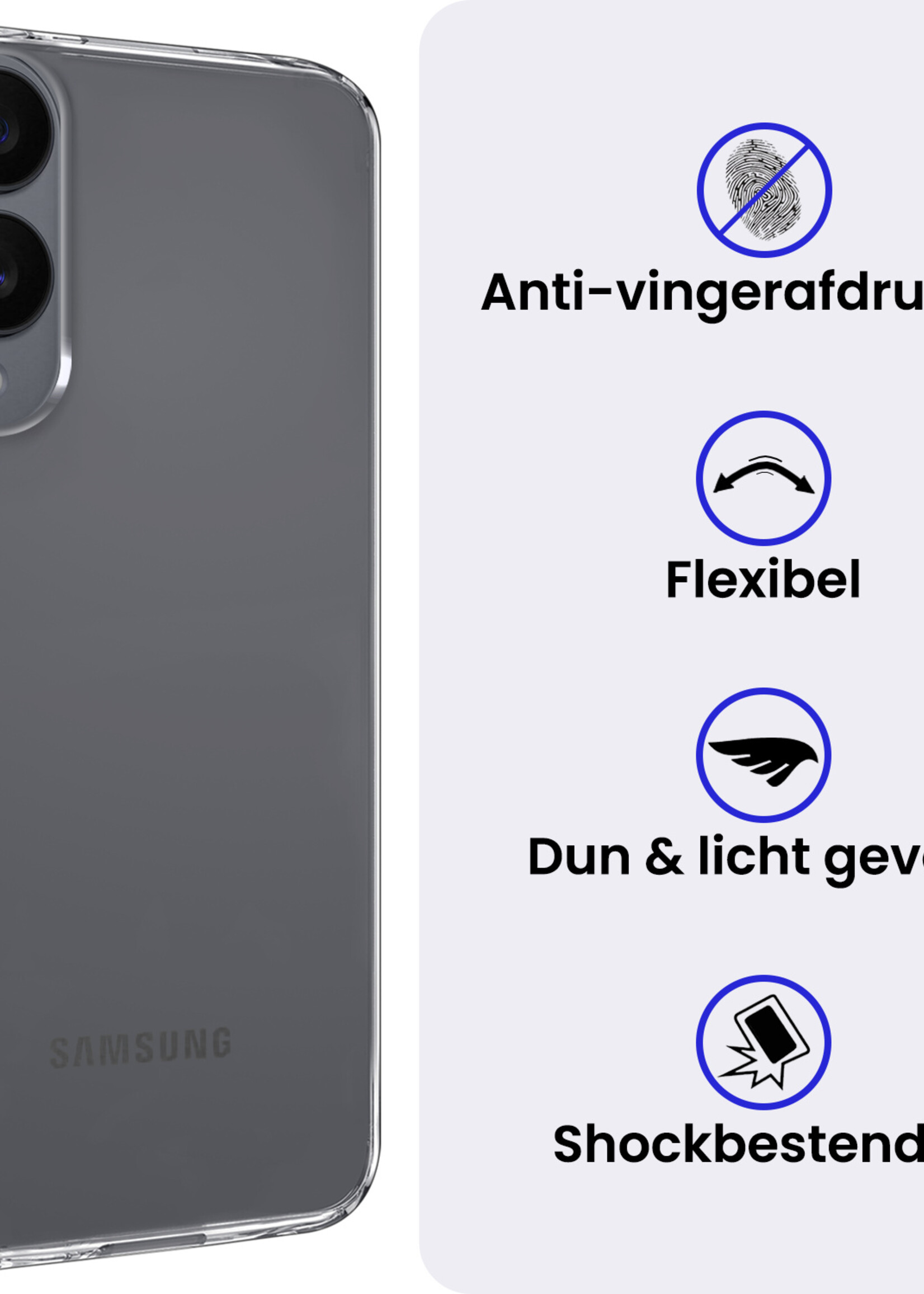 BTH BTH Samsung Galaxy S25 Edge Hoesje Siliconen Met 2x Screenprotector - Transparant