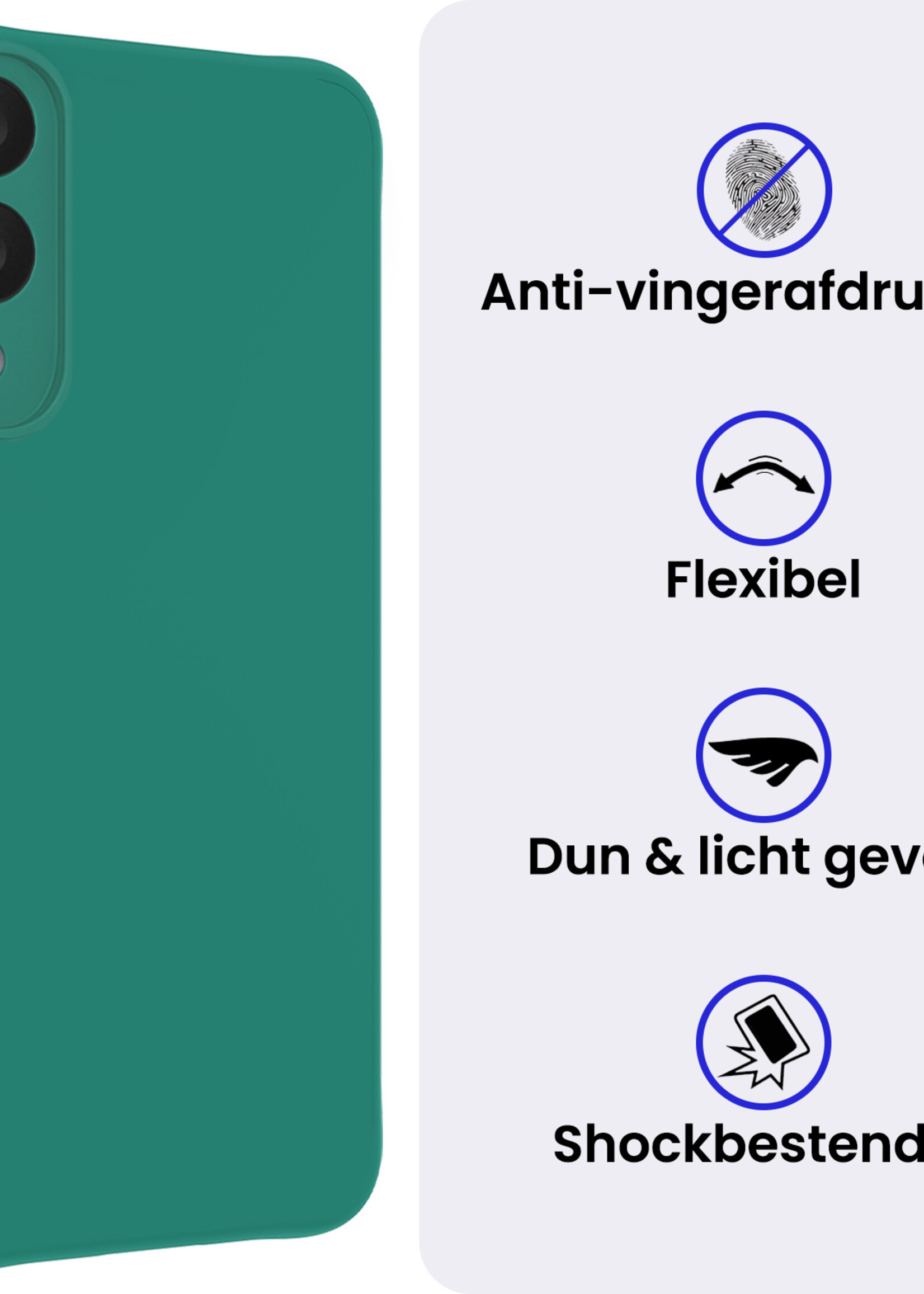 BTH BTH Samsung Galaxy S25 Edge Hoesje Siliconen - Donkergroen
