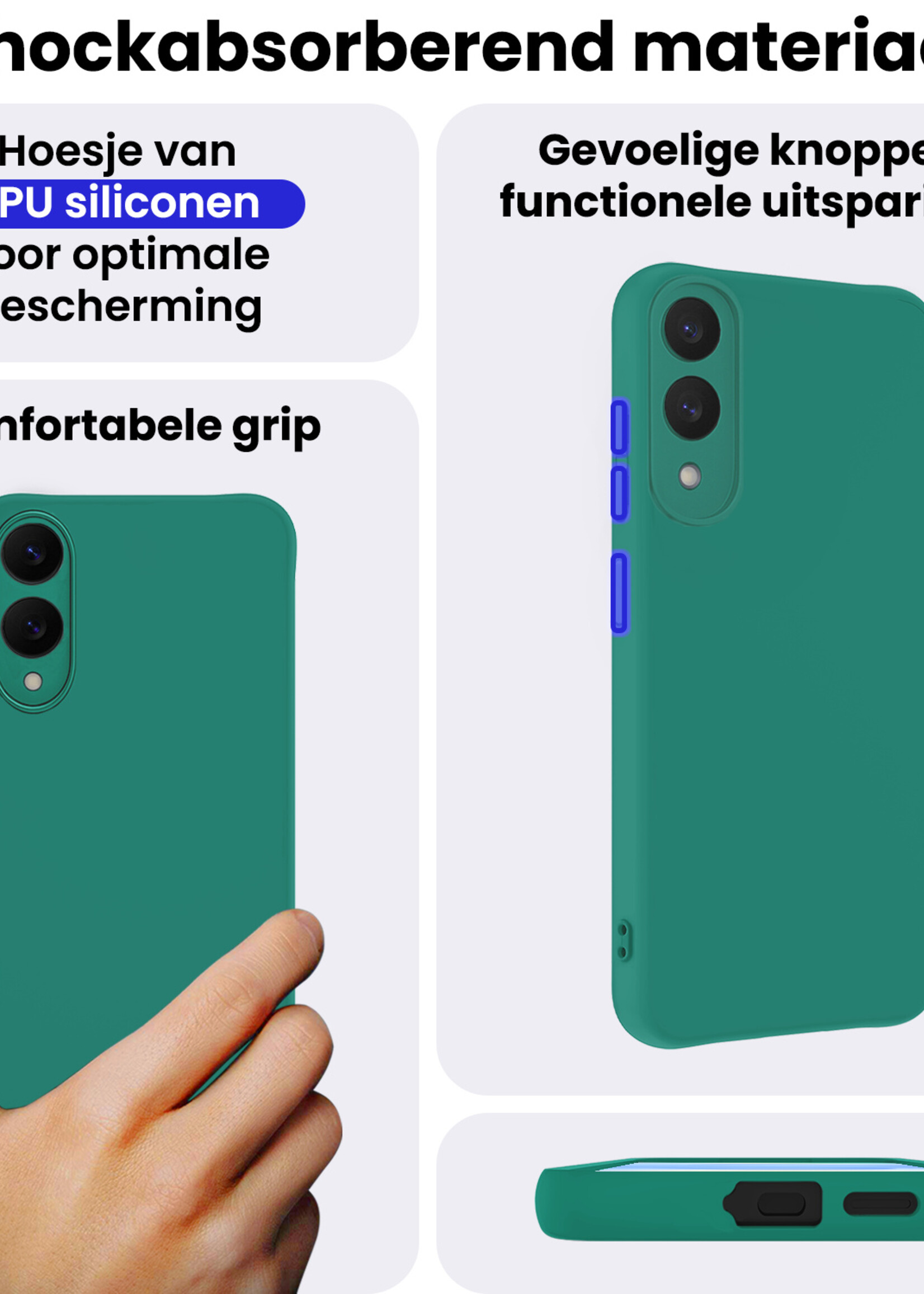 BTH BTH Samsung Galaxy S25 Edge Hoesje Siliconen - Donkergroen