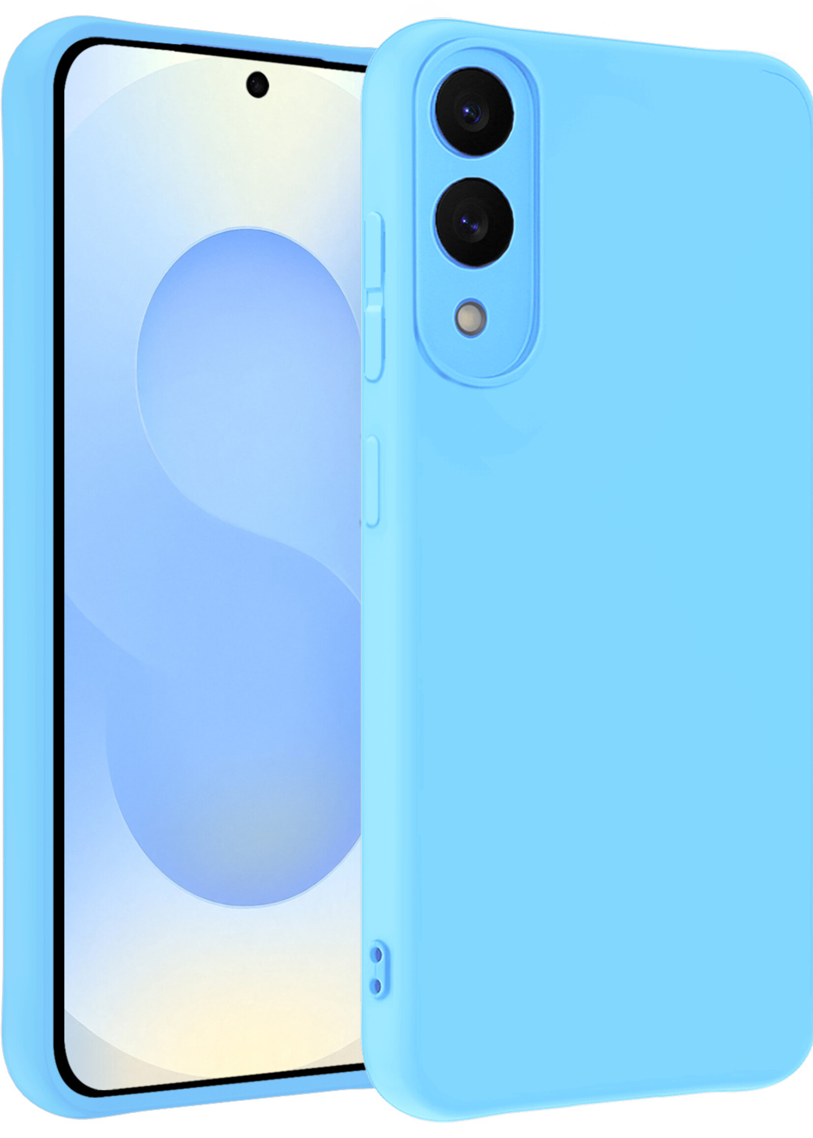 BTH BTH Samsung Galaxy S25 Edge Hoesje Siliconen - Lichtblauw