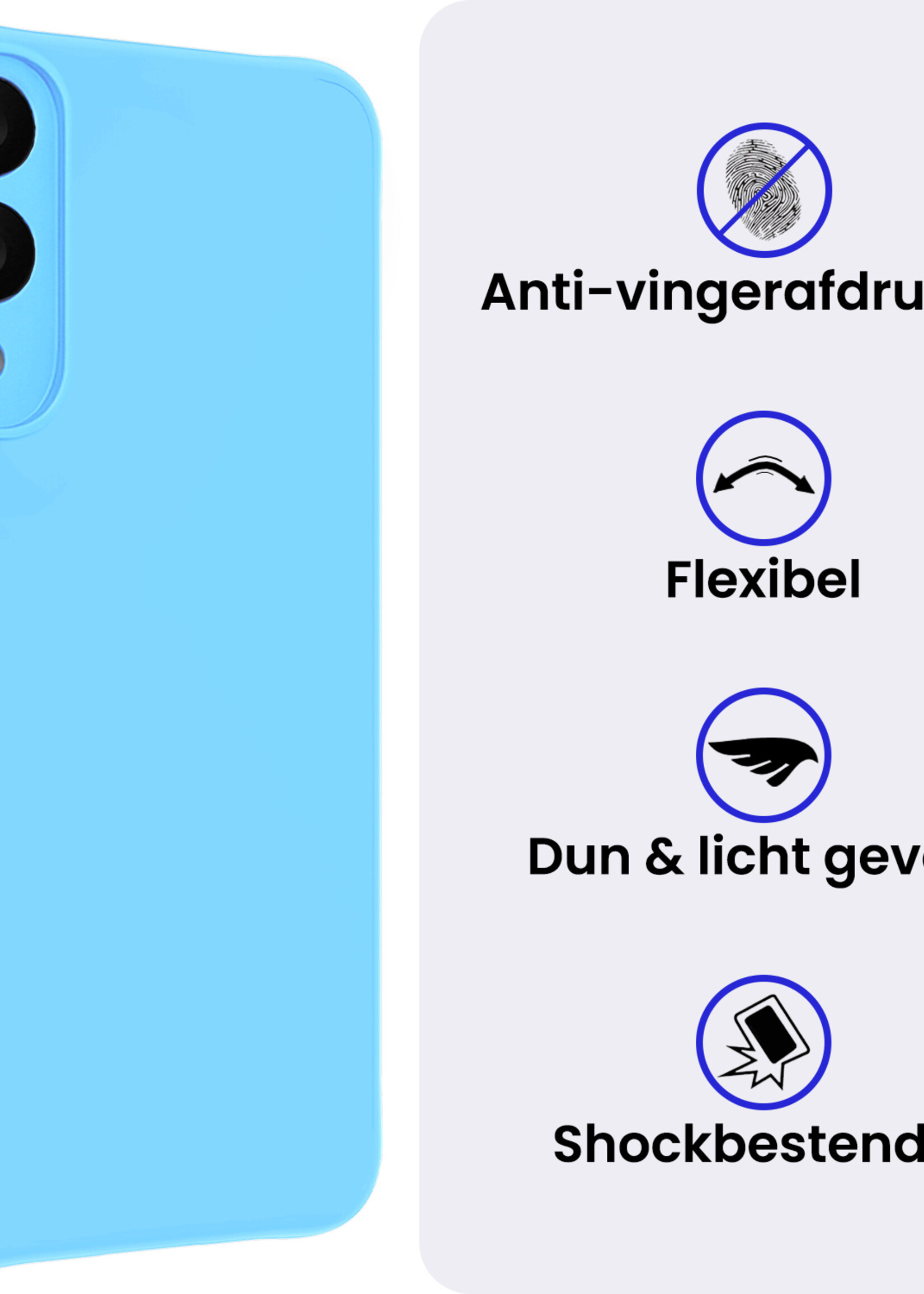 BTH BTH Samsung Galaxy S25 Edge Hoesje Siliconen - Lichtblauw