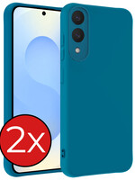 BTH BTH Samsung Galaxy S25 Edge Hoesje Siliconen - Donkerblauw - 2 PACK