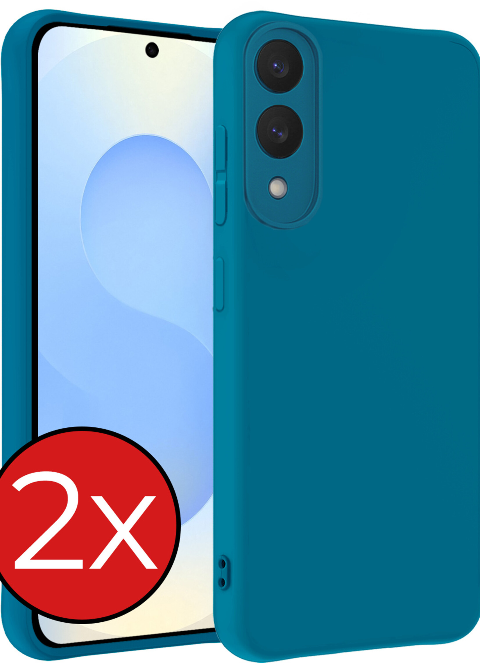 BTH BTH Samsung Galaxy S25 Edge Hoesje Siliconen - Donkerblauw - 2 PACK