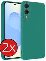 BTH BTH Samsung Galaxy S25 Edge Hoesje Siliconen - Donkergroen - 2 PACK