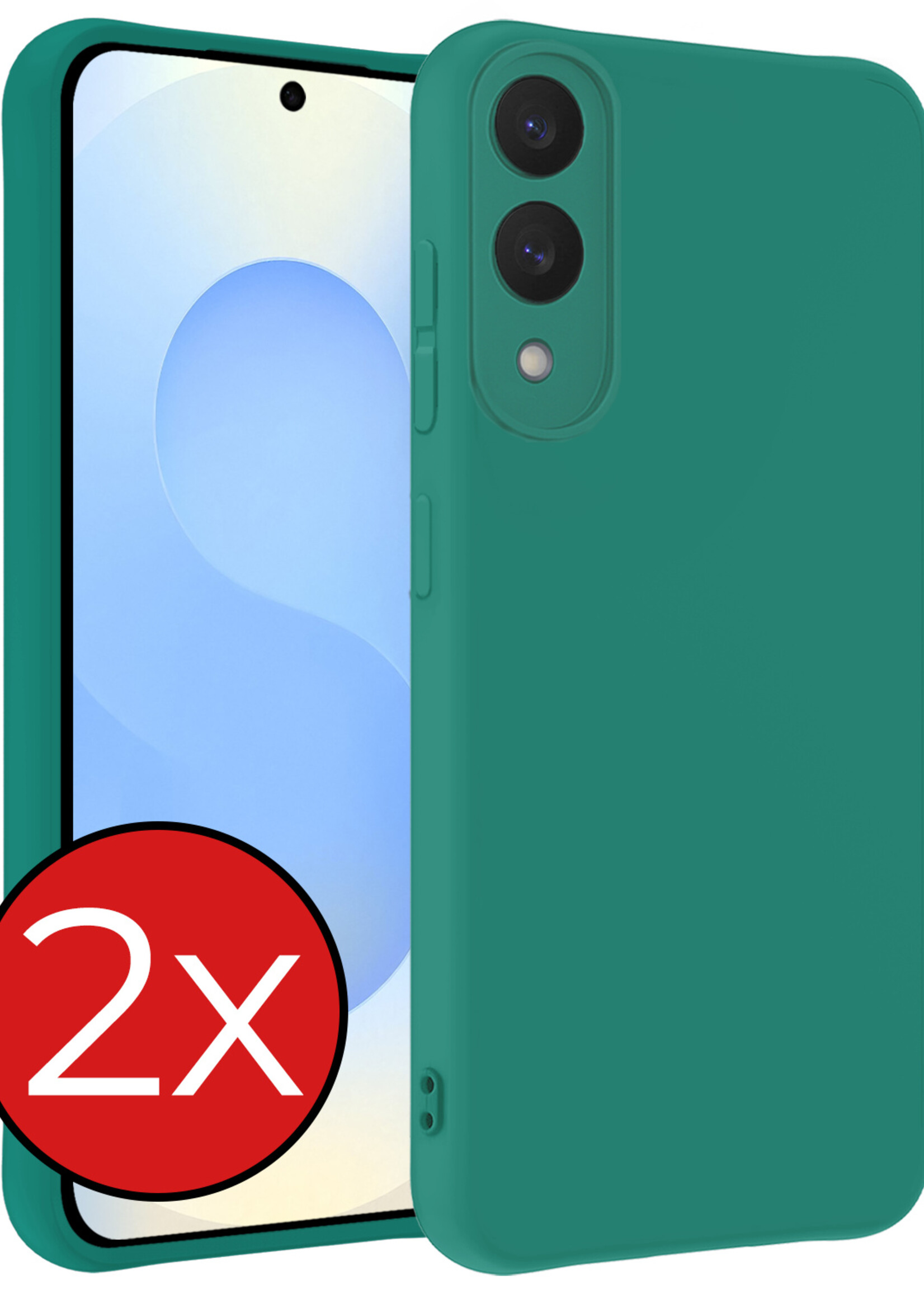 BTH BTH Samsung Galaxy S25 Edge Hoesje Siliconen - Donkergroen - 2 PACK