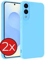BTH BTH Samsung Galaxy S25 Edge Hoesje Siliconen - Lichtblauw - 2 PACK
