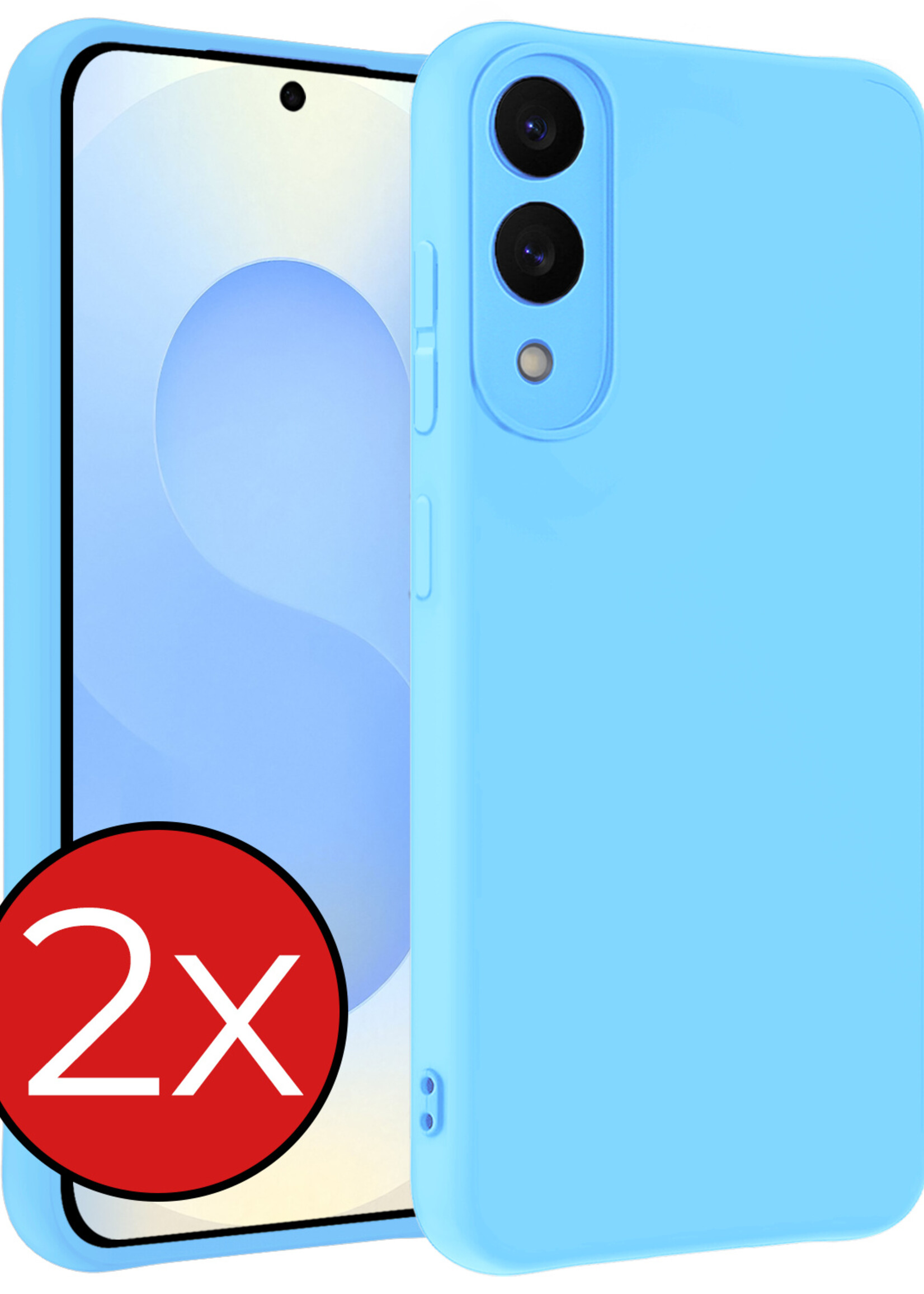 BTH BTH Samsung Galaxy S25 Edge Hoesje Siliconen - Lichtblauw - 2 PACK