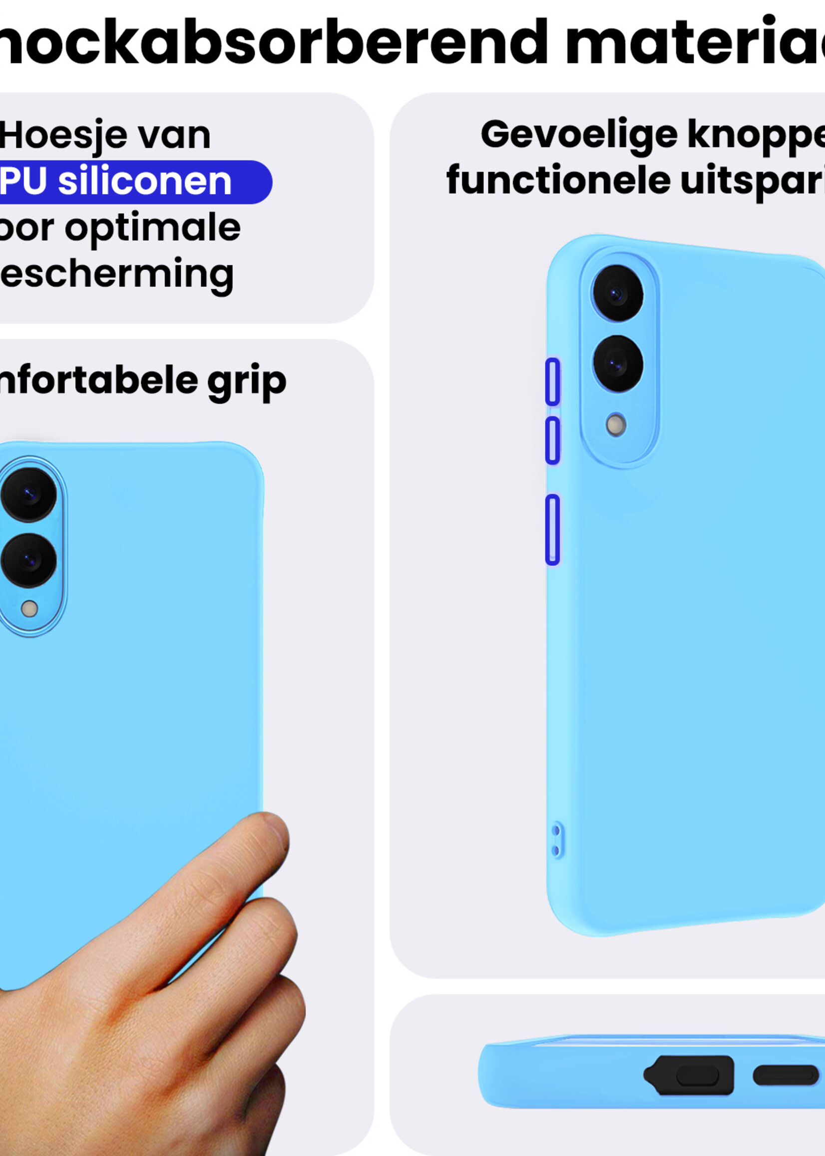 BTH BTH Samsung Galaxy S25 Edge Hoesje Siliconen - Lichtblauw - 2 PACK