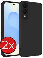BTH BTH Samsung Galaxy S25 Edge Hoesje Siliconen - Zwart - 2 PACK
