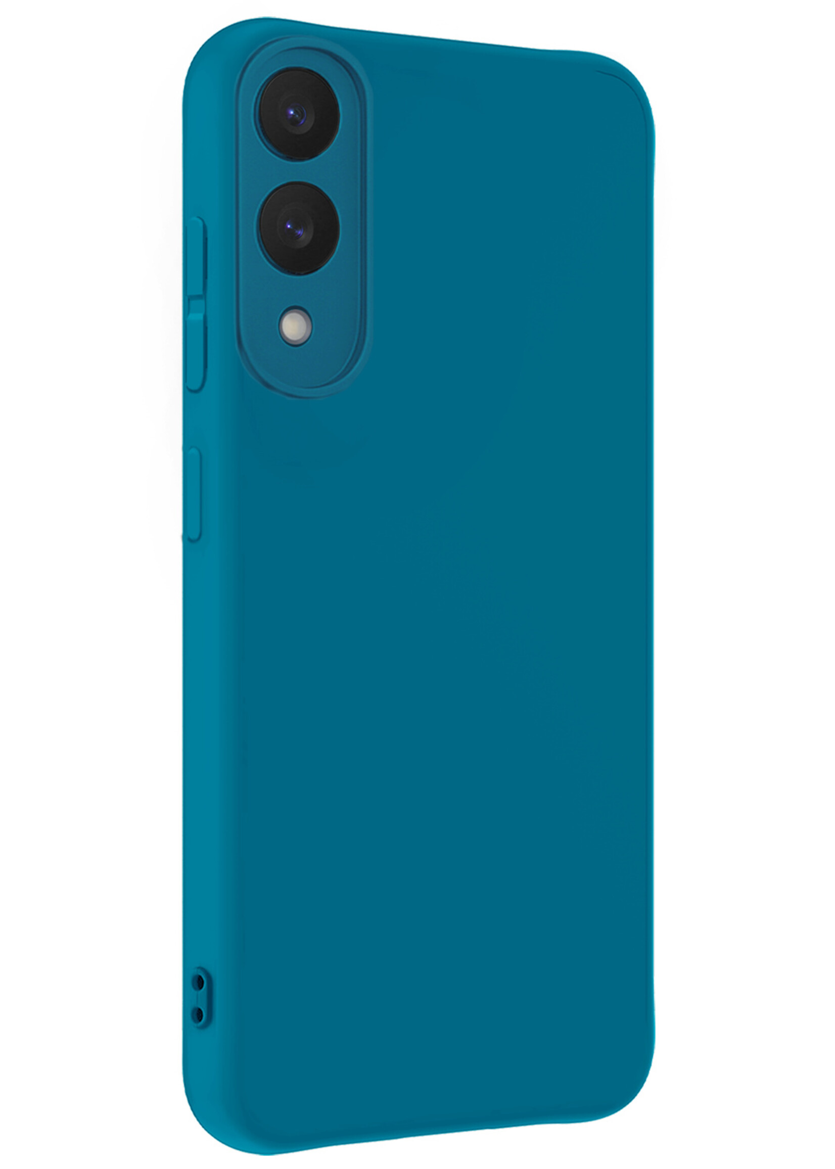 BTH BTH Samsung Galaxy S25 Edge Hoesje Siliconen Met 2x Screenprotector - Donkerblauw