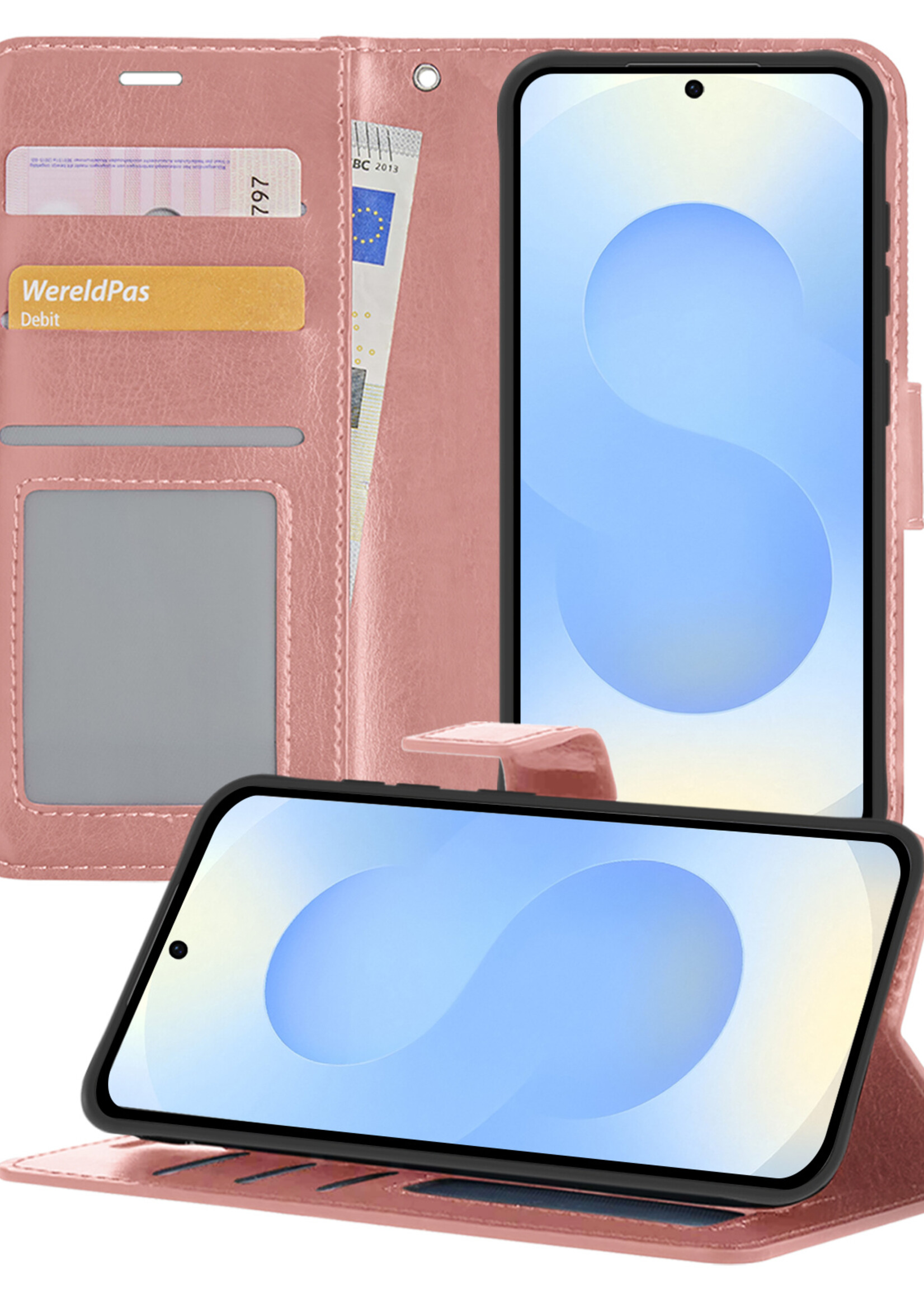 BTH BTH Samsung Galaxy S25 Edge Hoesje Bookcase - Rose Goud