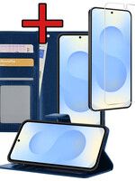 BTH BTH Samsung Galaxy S25 Edge Hoesje Bookcase Met Screenprotector - Donkerblauw
