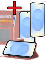 BTH BTH Samsung Galaxy S25 Edge Hoesje Bookcase Met Screenprotector - Rose Goud