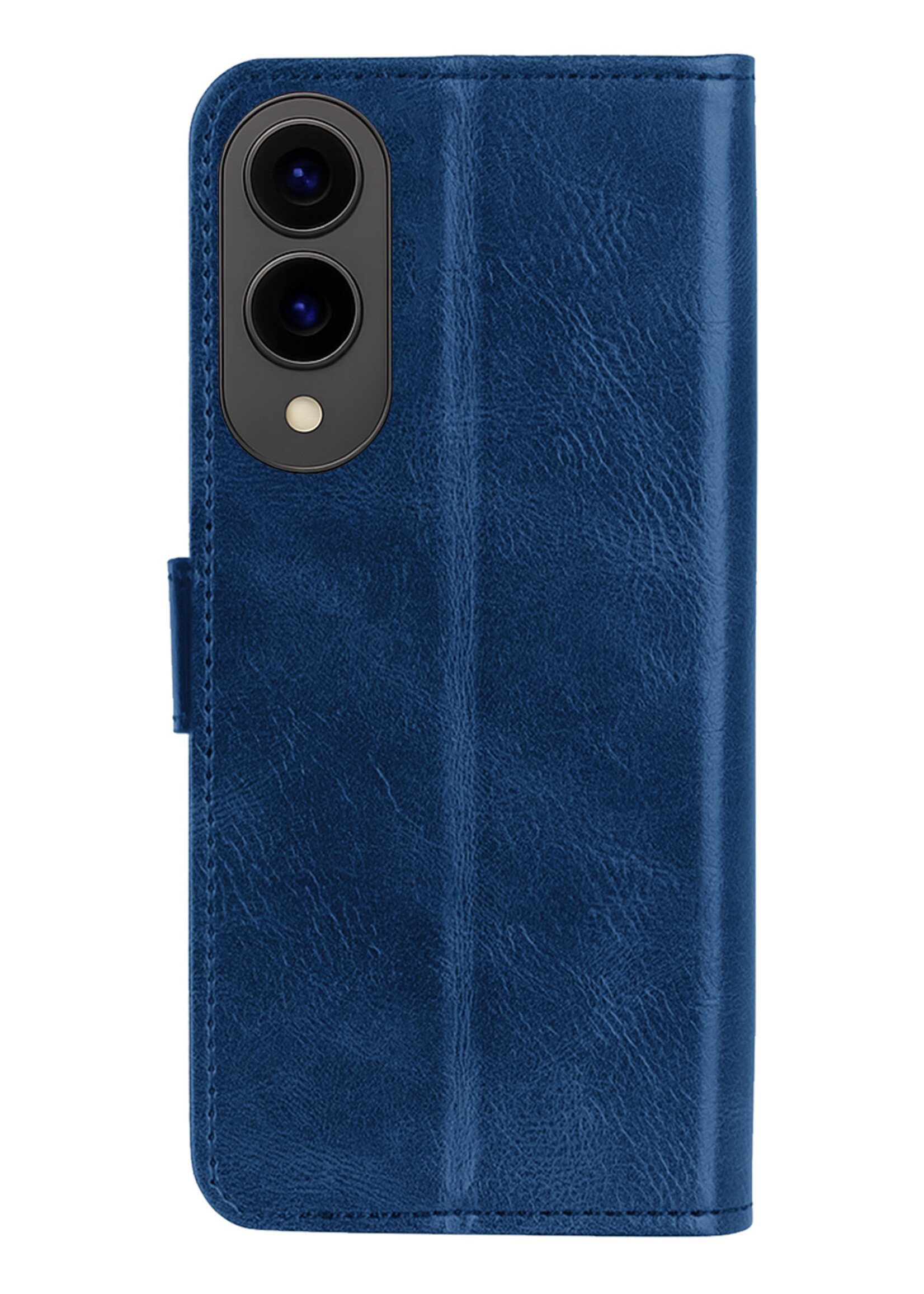 BTH BTH Samsung Galaxy S25 Edge Hoesje Bookcase Met 2x Screenprotector - Donkerblauw
