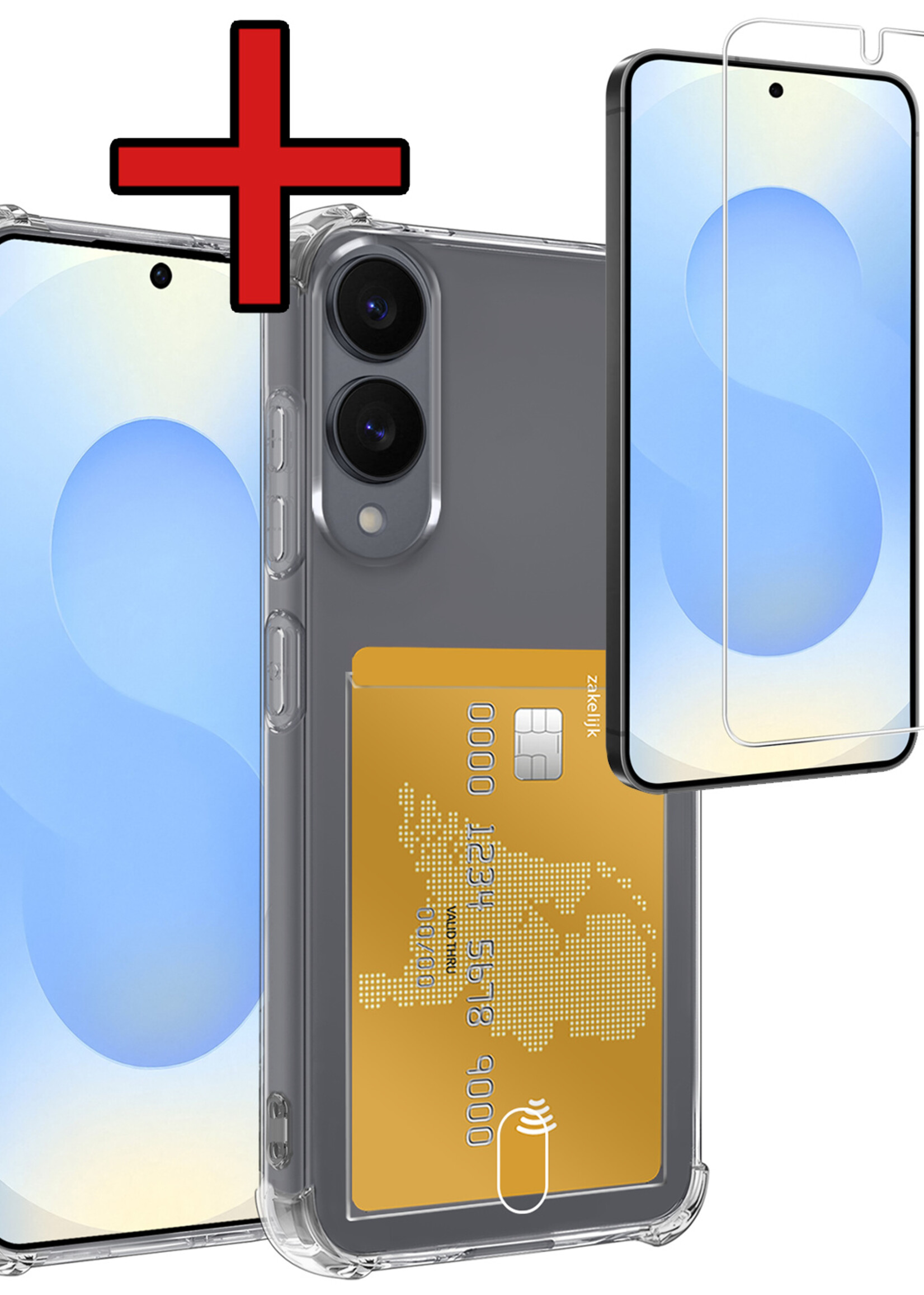 BTH BTH Samsung Galaxy S25 Edge Hoesje Pashouder Met Screenprotector