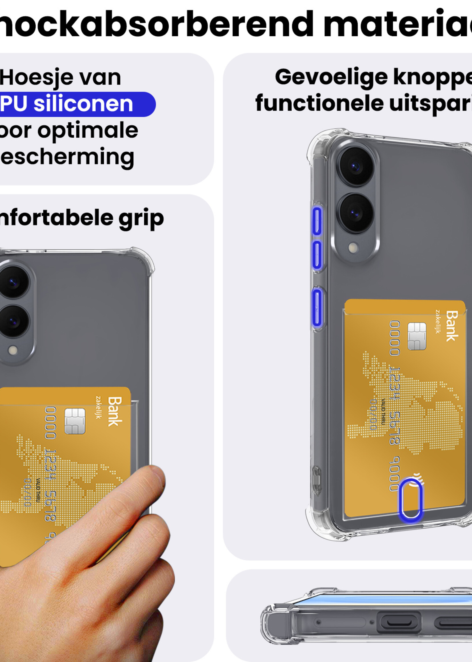 BTH BTH Samsung Galaxy S25 Edge Hoesje Pashouder Met Screenprotector