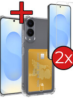 BTH BTH Samsung Galaxy S25 Edge Hoesje Pashouder Met 2x Screenprotector