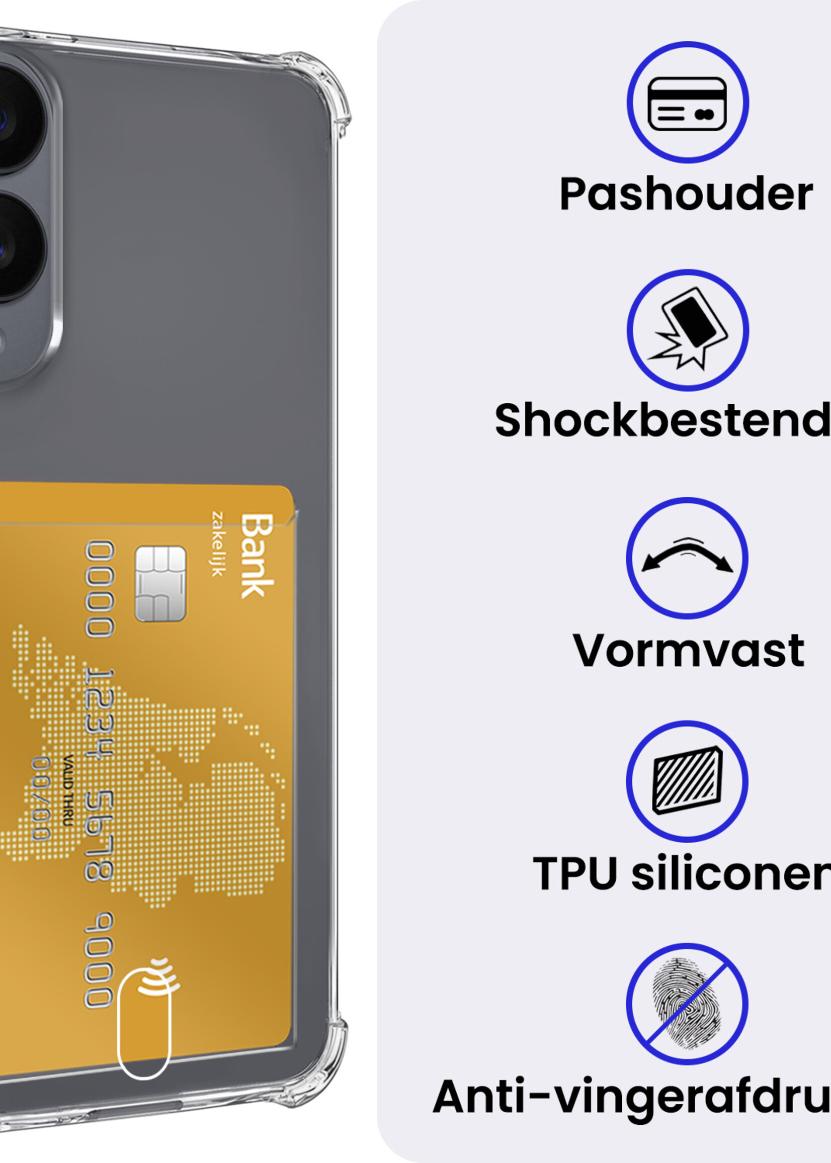 BTH BTH Samsung Galaxy S25 Edge Hoesje Pashouder Met 2x Screenprotector
