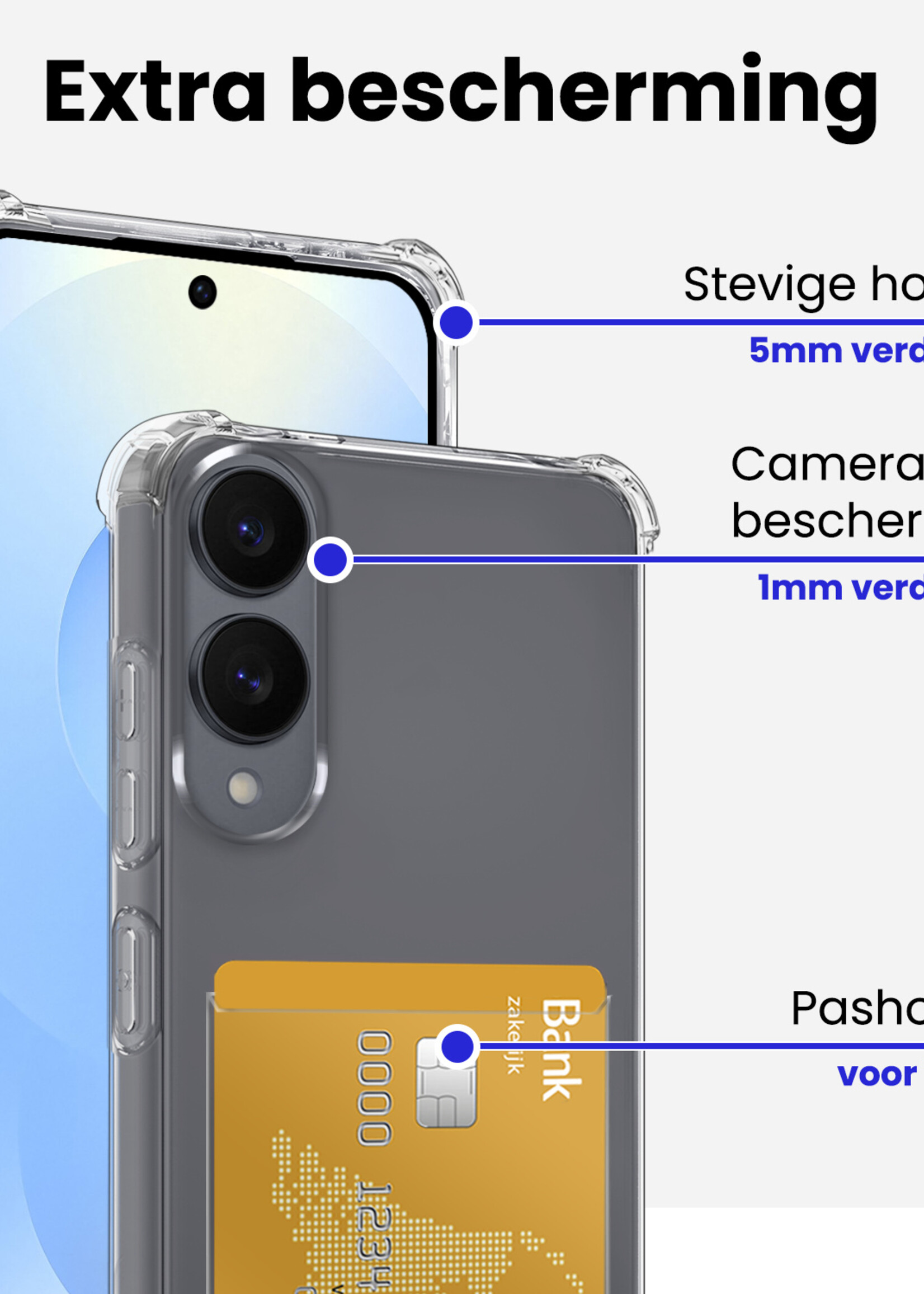 BTH BTH Samsung Galaxy S25 Edge Hoesje Pashouder Met 2x Screenprotector