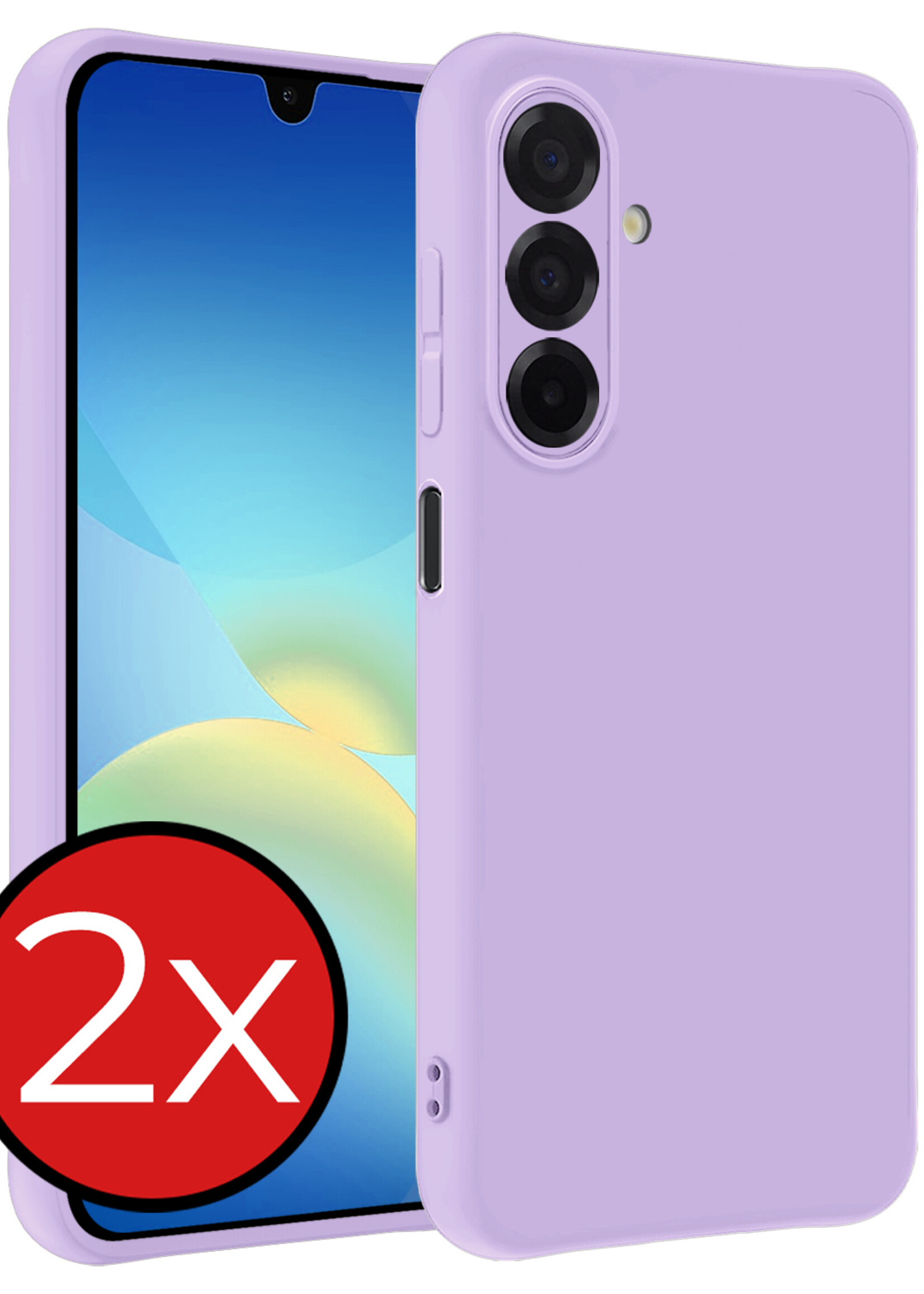 BTH BTH Samsung Galaxy A26 Hoesje Siliconen - Lila - 2 PACK