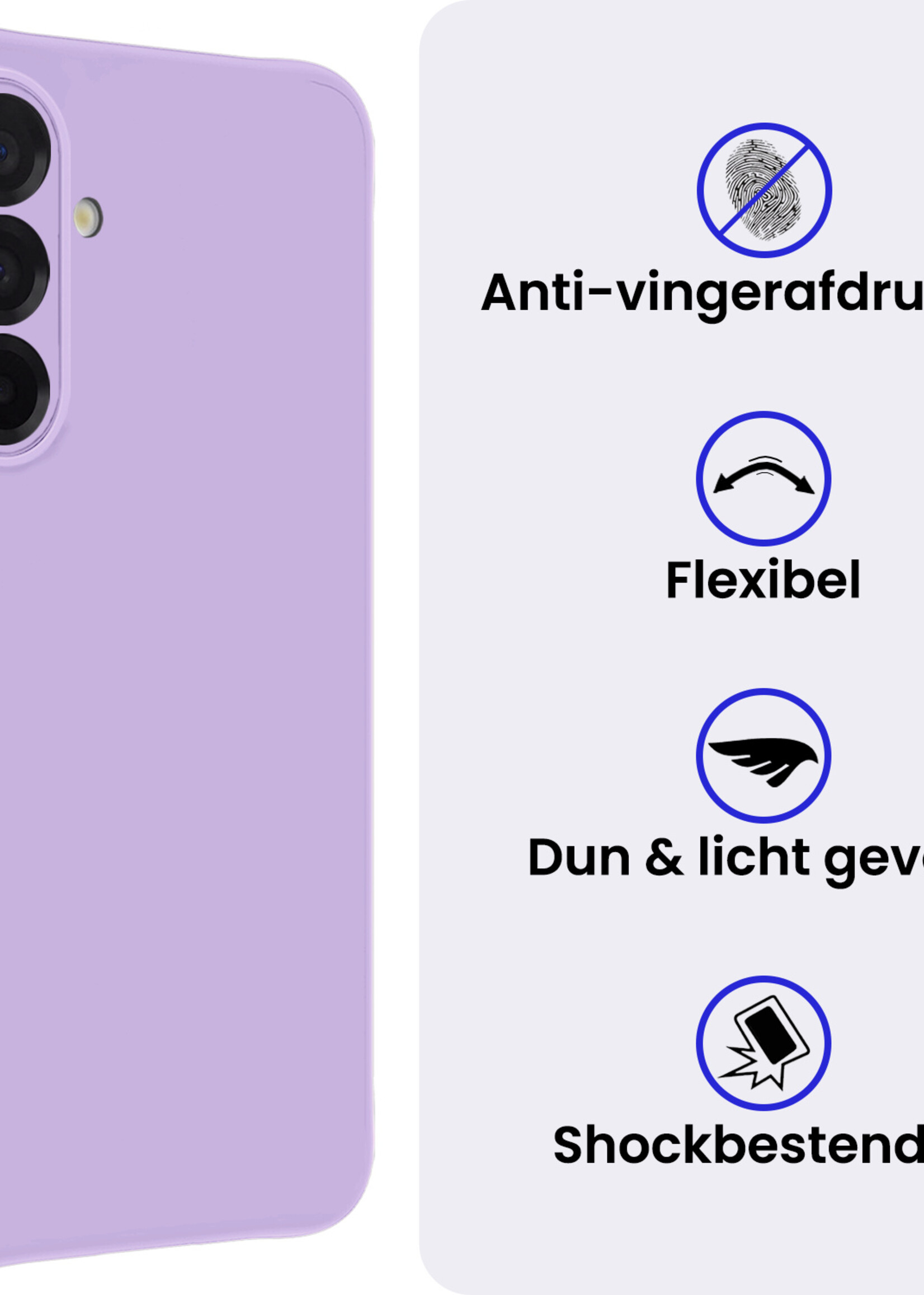 BTH BTH Samsung Galaxy A26 Hoesje Siliconen Met Screenprotector - Lila