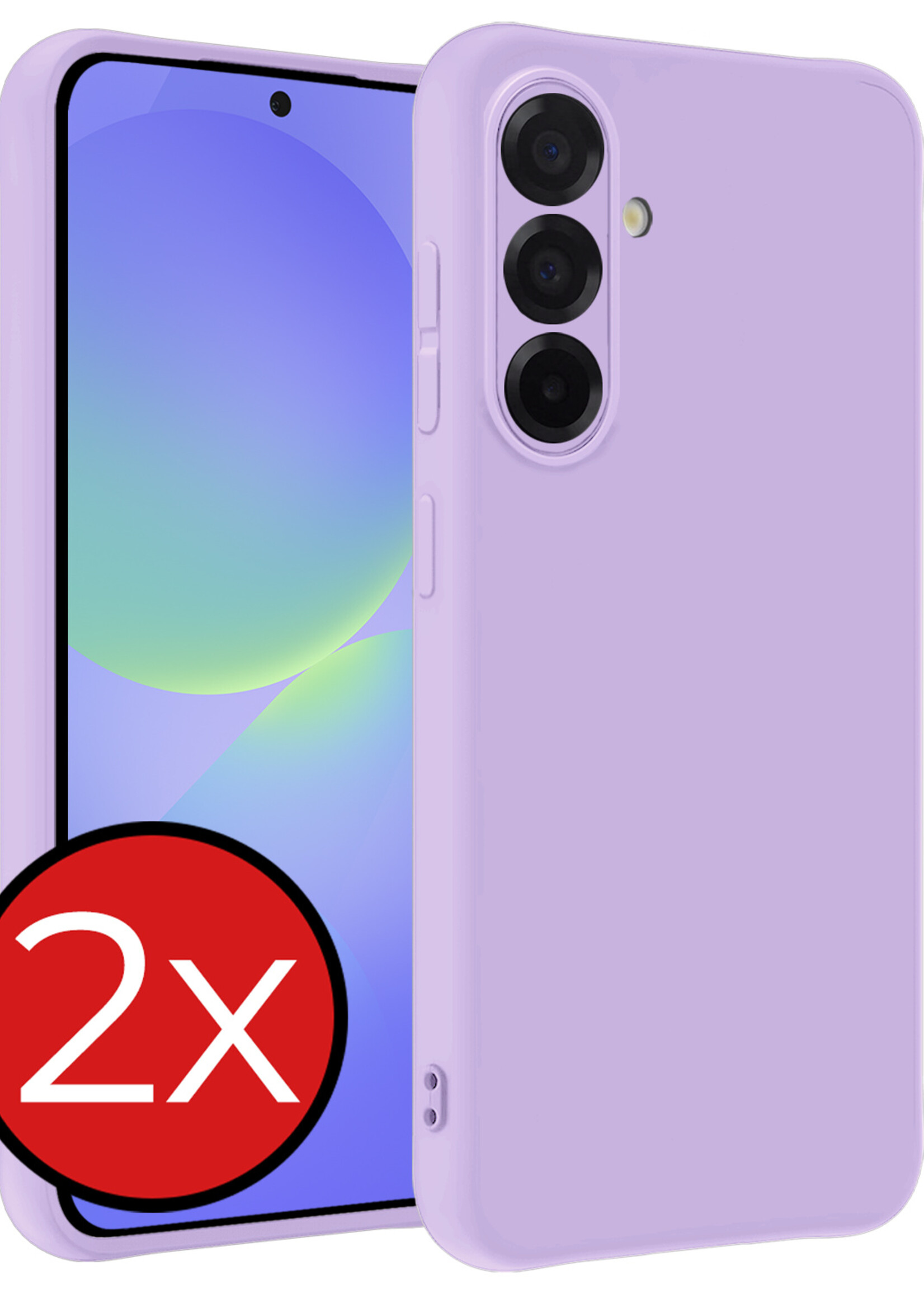 BTH BTH Samsung Galaxy A36 Hoesje Siliconen - Lila - 2 PACK
