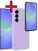 BTH BTH Samsung Galaxy A36 Hoesje Siliconen Met Screenprotector - Lila