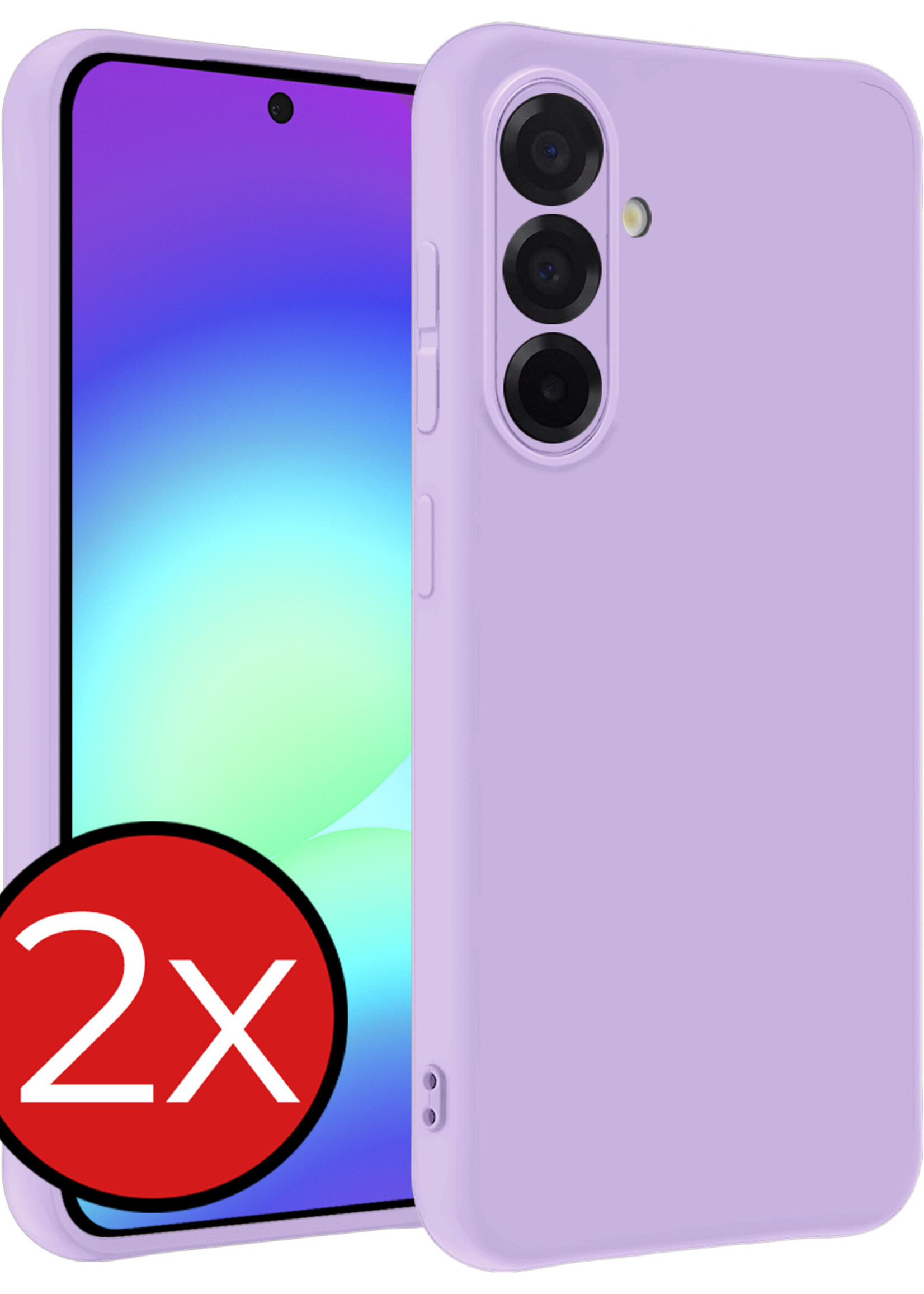 BTH BTH Samsung Galaxy A56 Hoesje Siliconen - Lila - 2 PACK