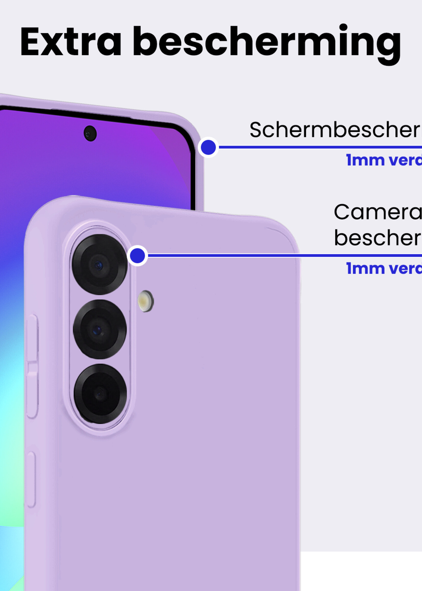 BTH BTH Samsung Galaxy A56 Hoesje Siliconen - Lila - 2 PACK