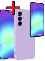 BTH BTH Samsung Galaxy A56 Hoesje Siliconen Met Screenprotector - Lila
