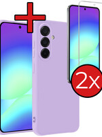 BTH BTH Samsung Galaxy A56 Hoesje Siliconen Met 2x Screenprotector - Lila