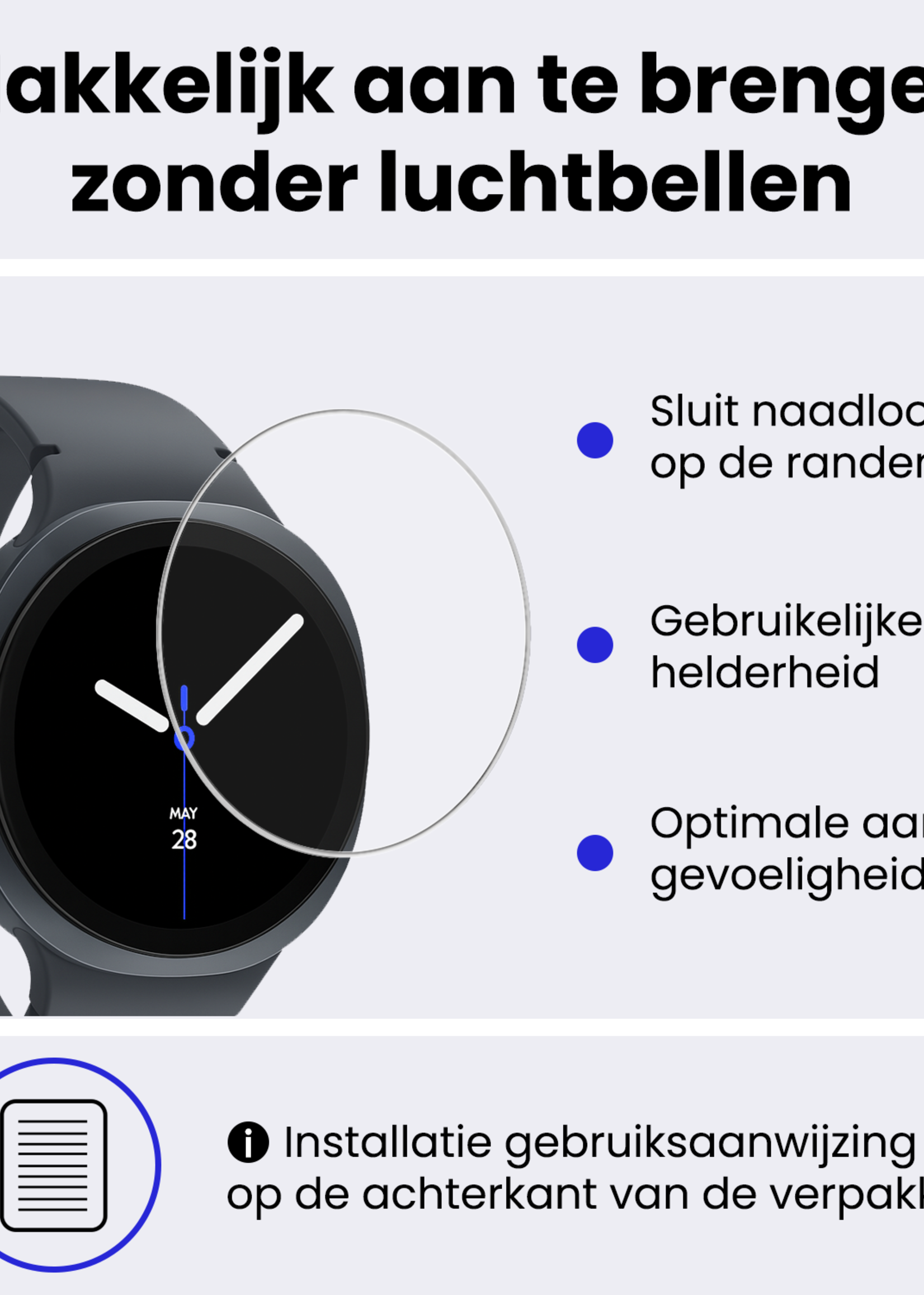 BTH BTH Samsung Galaxy Watch 8 (44 mm) Screenprotector - 2 PACK