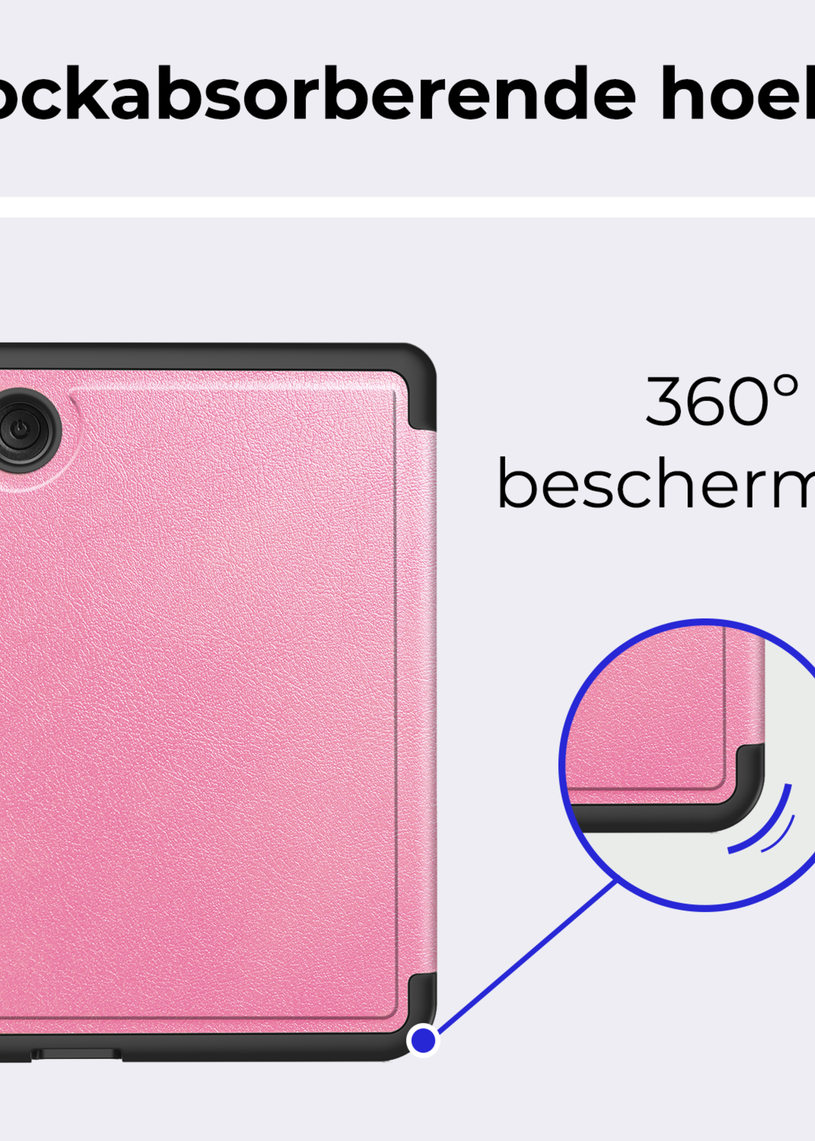 BTH BTH Kobo Clara Colour Hoesje Trifold - Roze