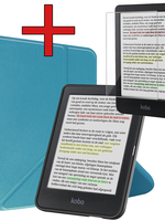 BTH BTH Kobo Clara Colour Hoesje Trifold Met Screenprotector - Turquoise