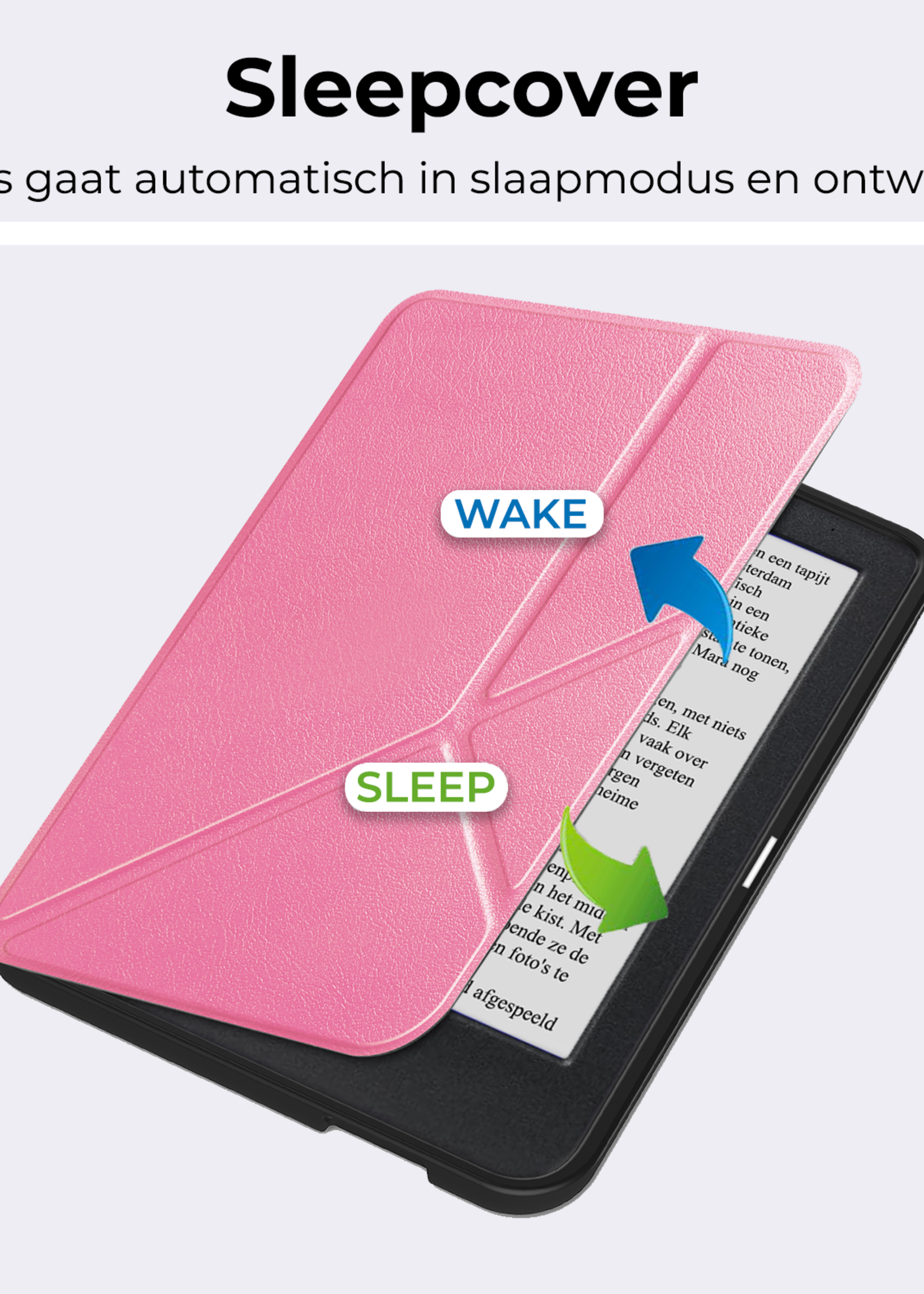 BTH BTH Kobo Clara BW Hoesje Trifold - Roze